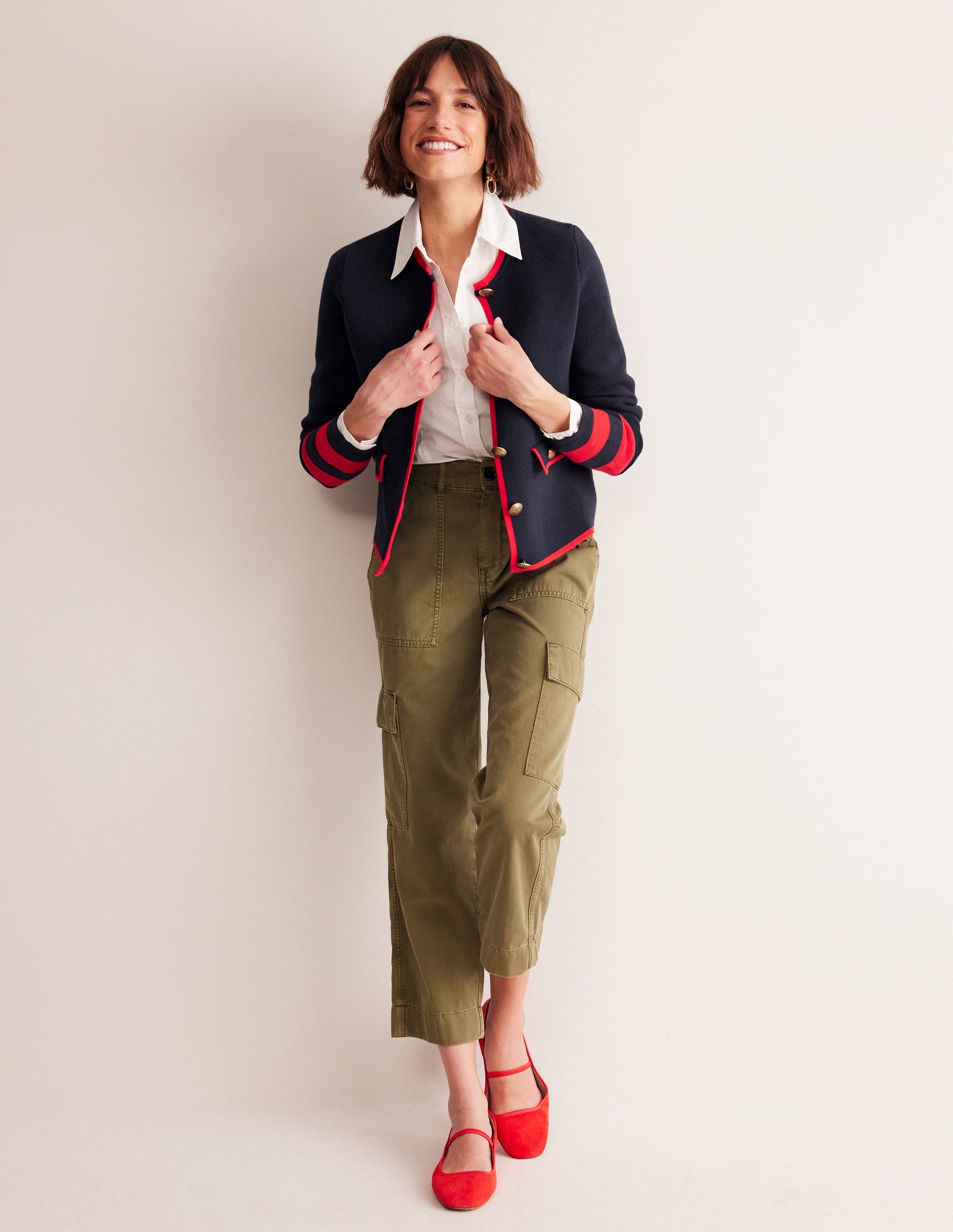 Holly Knitted Jacket-Navy, Rouge Red-1