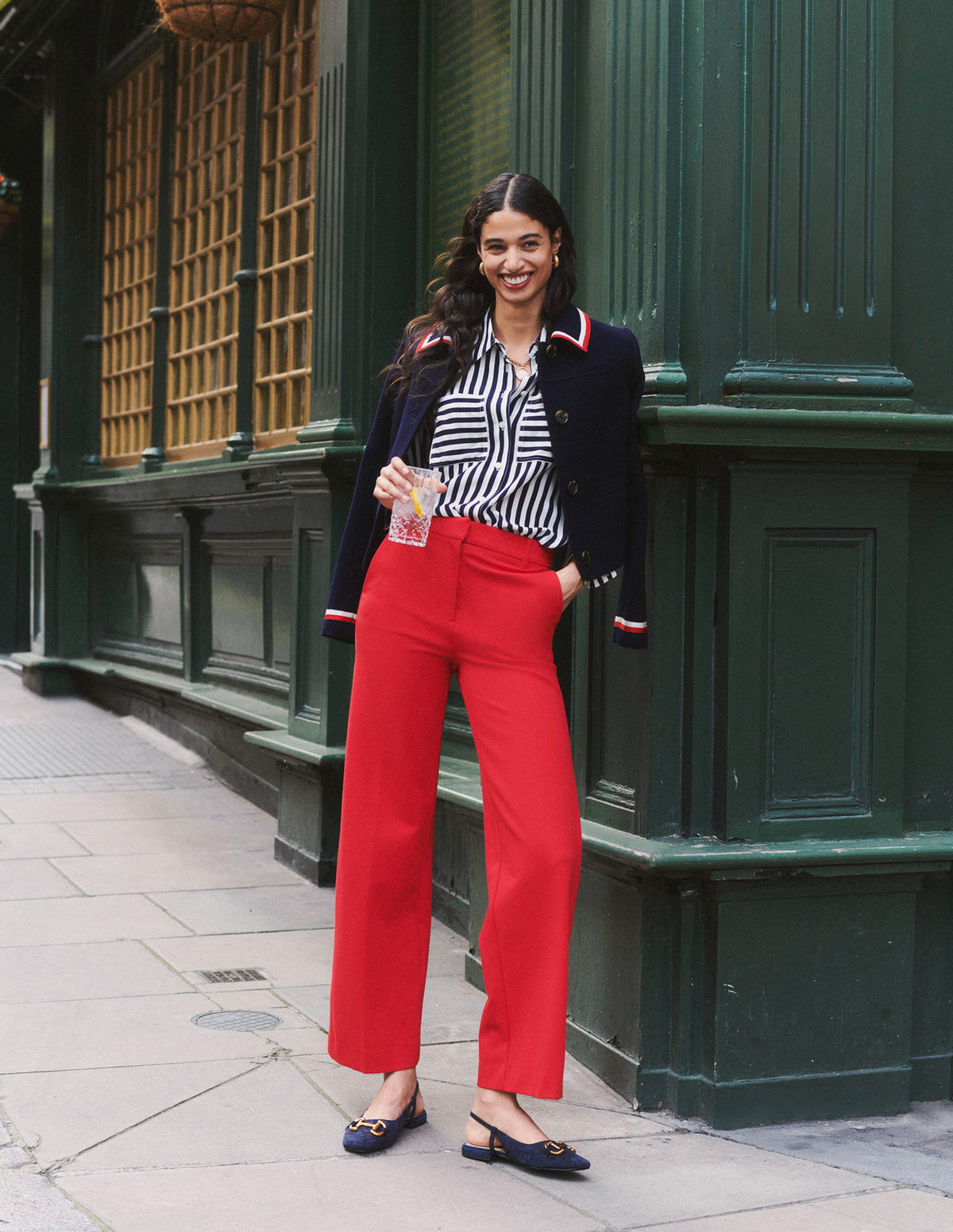 Holly Knitted Jacket-Navy, Rouge Red-5