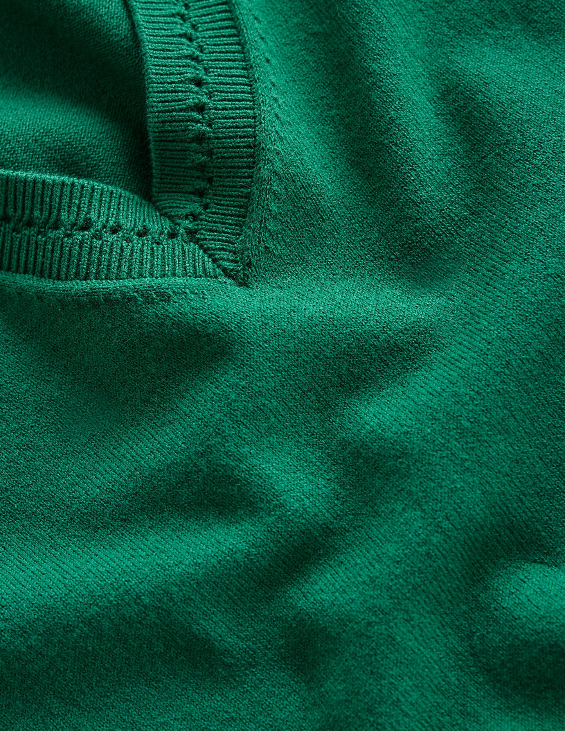 Catriona Cotton V-Neck Jumper-Malachite Green-6