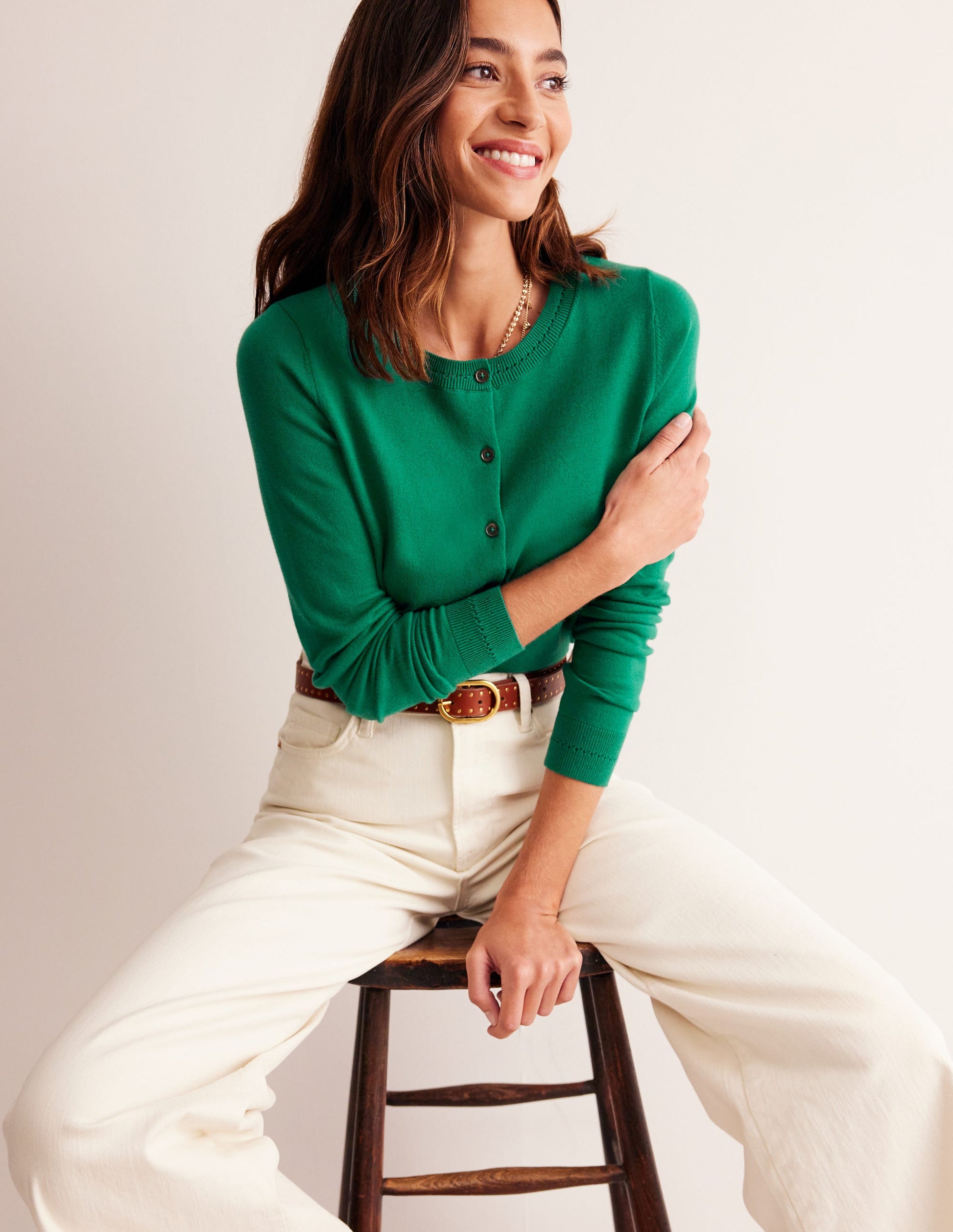Catriona Cotton Cardigan-Malachite Green-1
