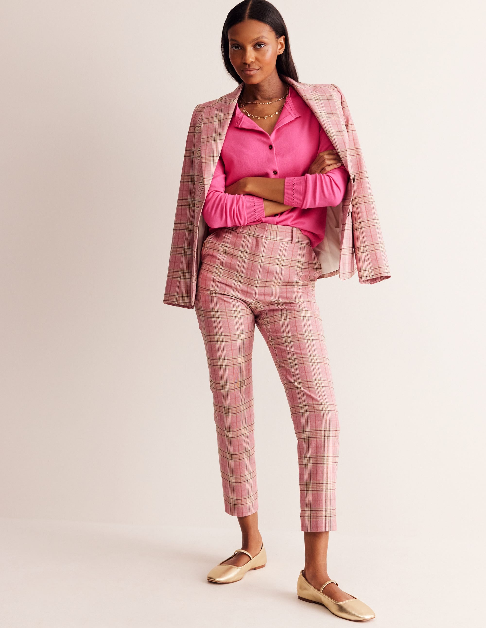 Catriona Cotton Cardigan-Carmine Rose Pink - Image 4