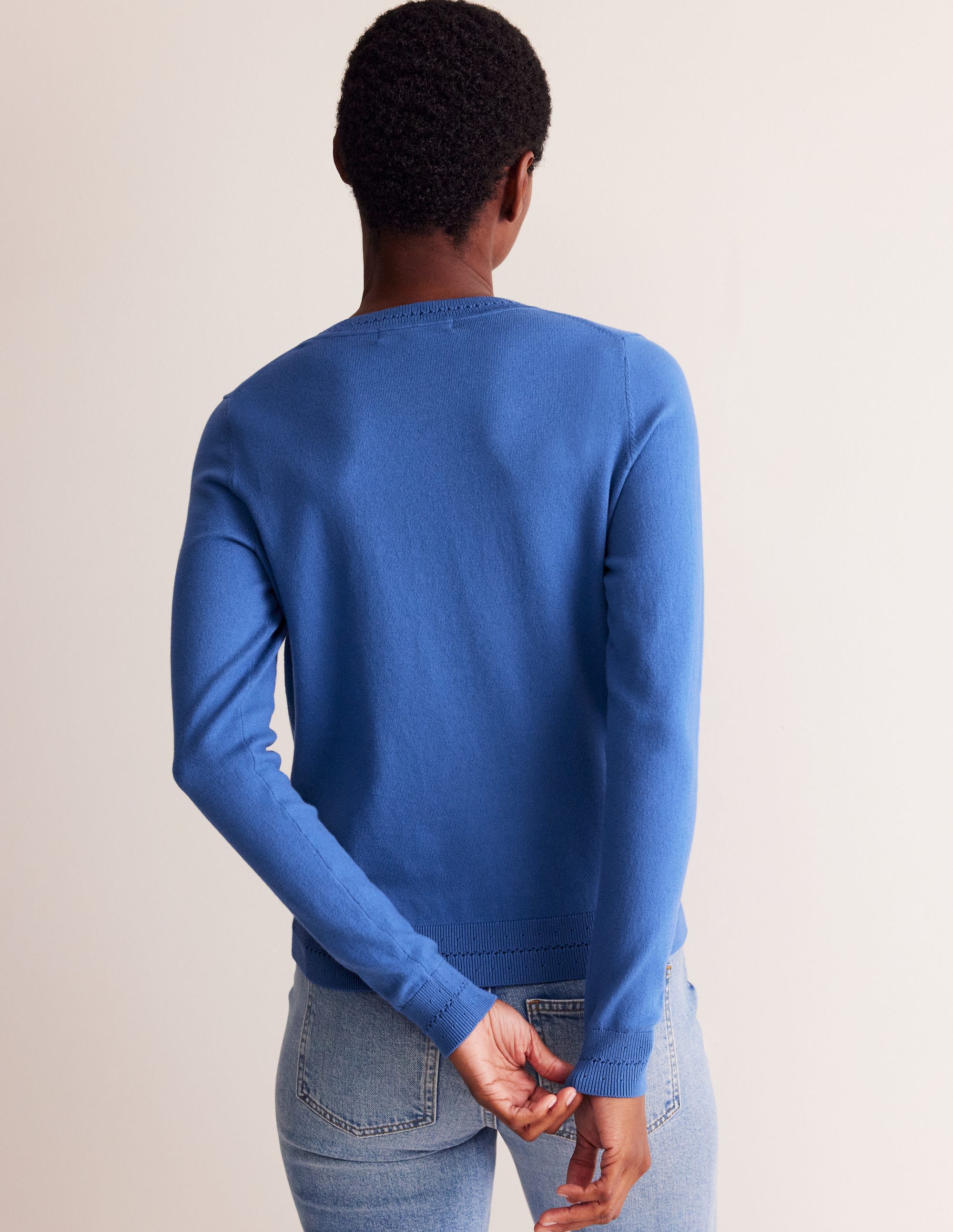 Catriona Cotton Crew Jumper-Blue Jay - Image 3