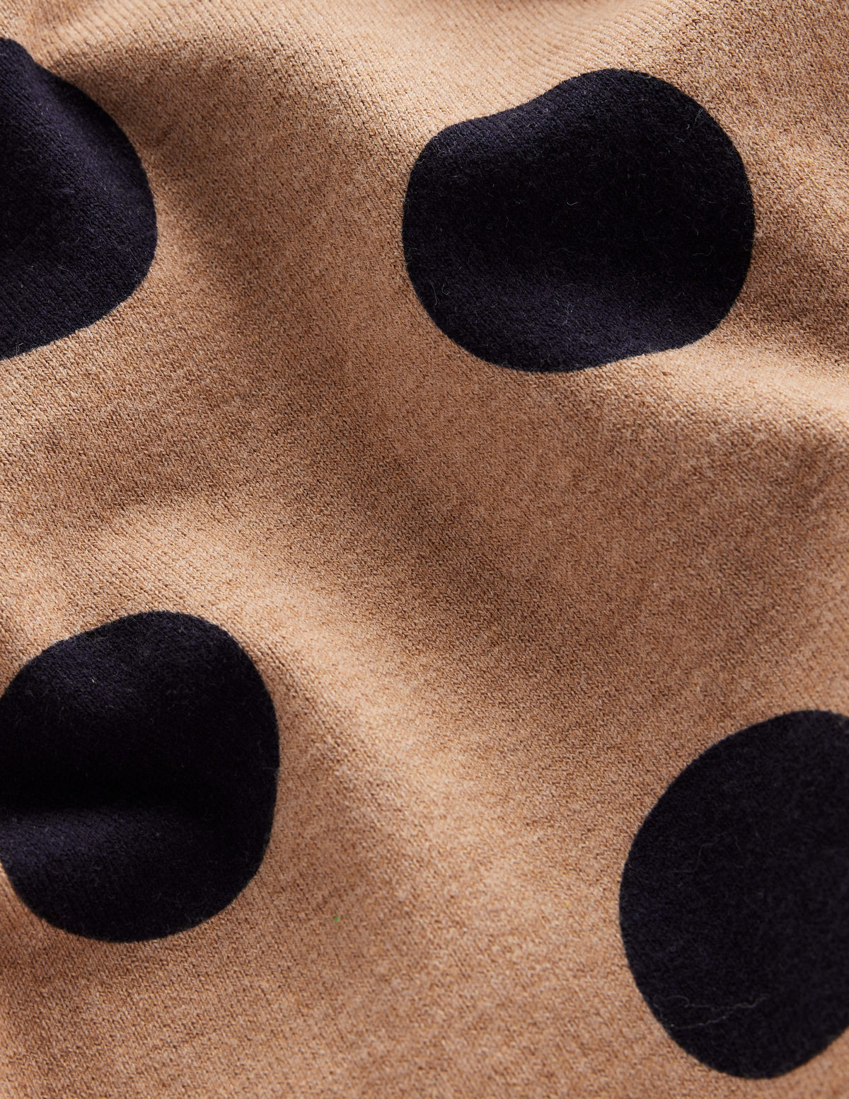 Catriona Cotton Crew Jumper-Camel Melange, Abstract Dot - Image 8