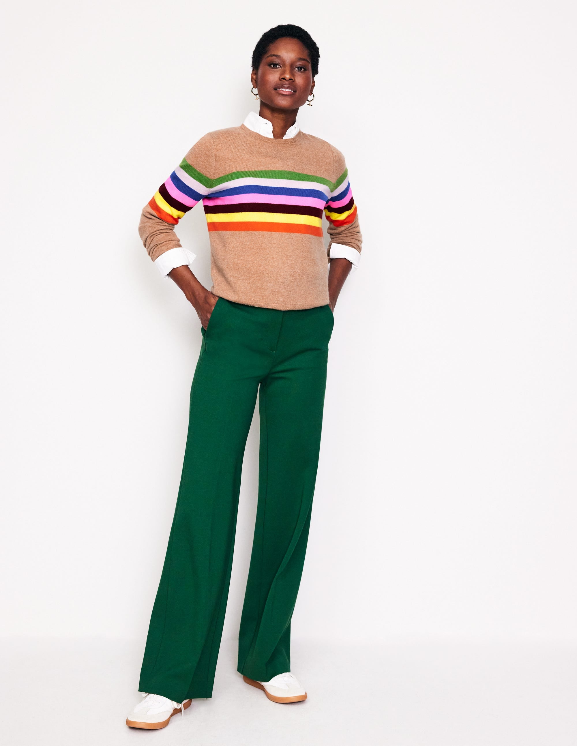 Eva Cashmere Crew Neck Jumper-Chinchilla Melange - Image 5