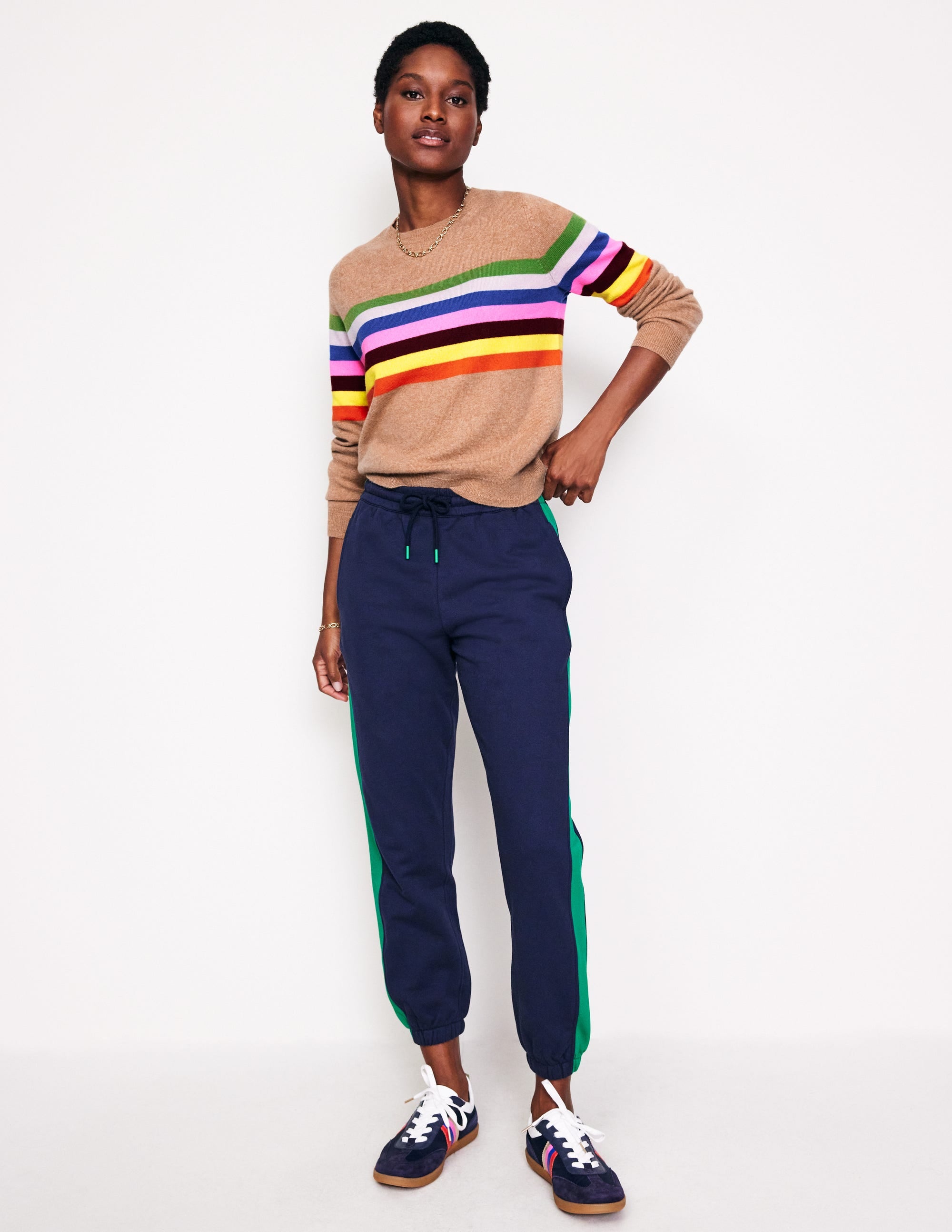 Eva Cashmere Crew Neck Jumper-Chinchilla Melange - Image 6
