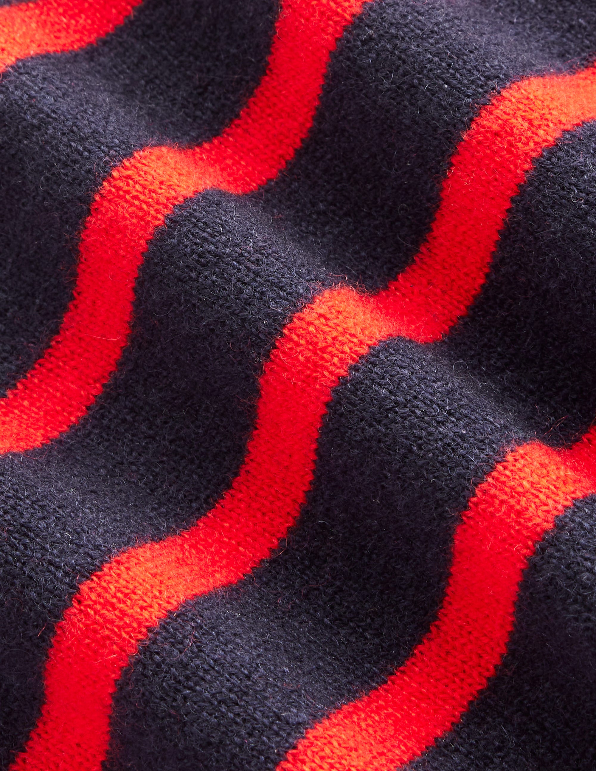 Eva Cashmere Crew Neck Jumper-Navy/ Red - Image 6