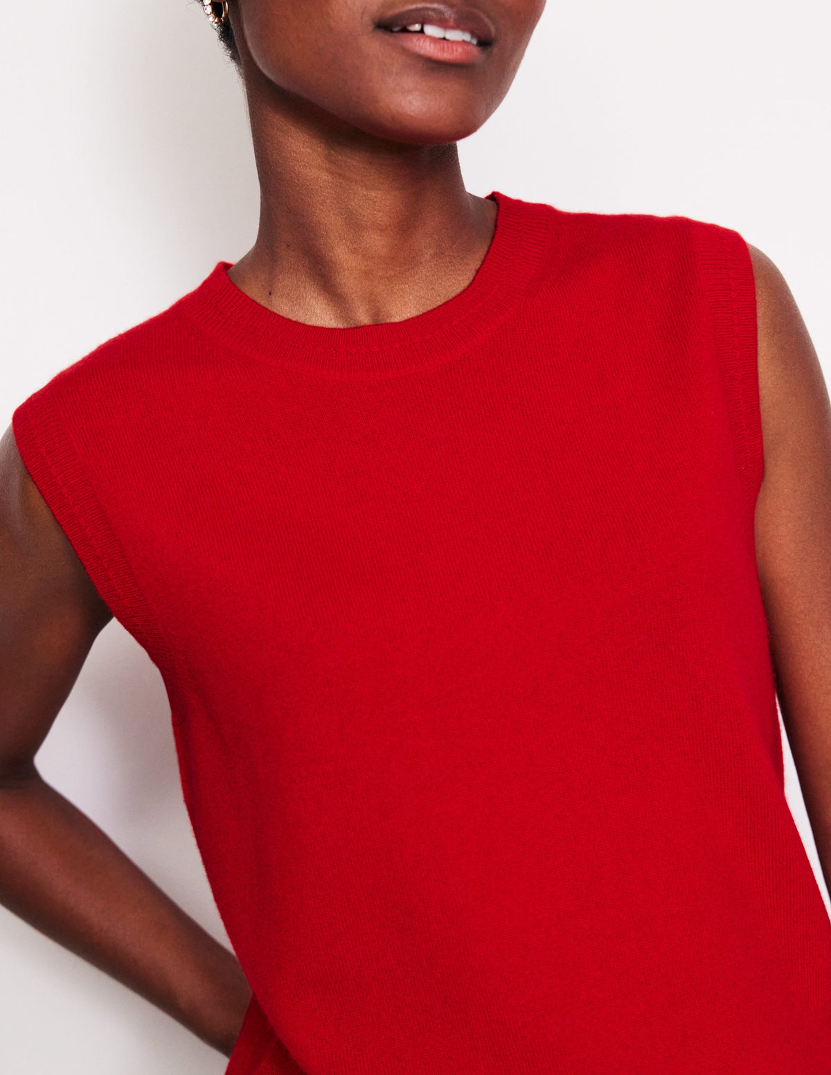 Eva Cashmere Tank-Rouge Red - Image 2
