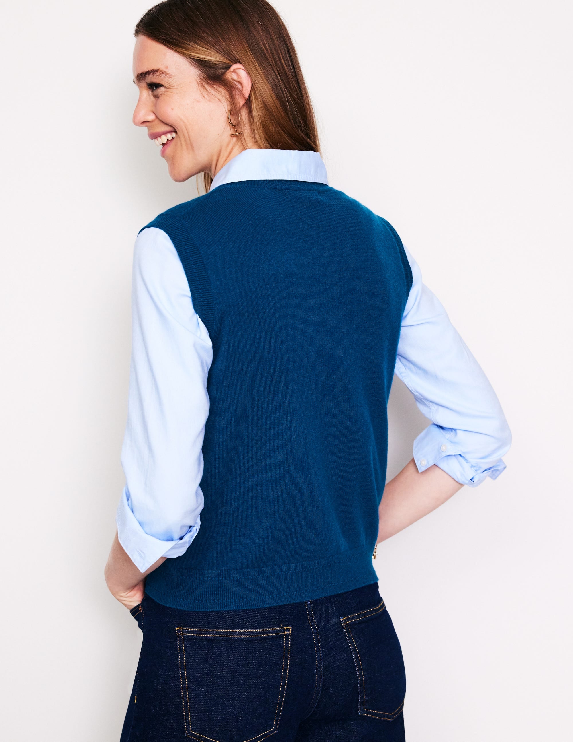 Eva Cashmere Tank-Harbour Blue - Image 3