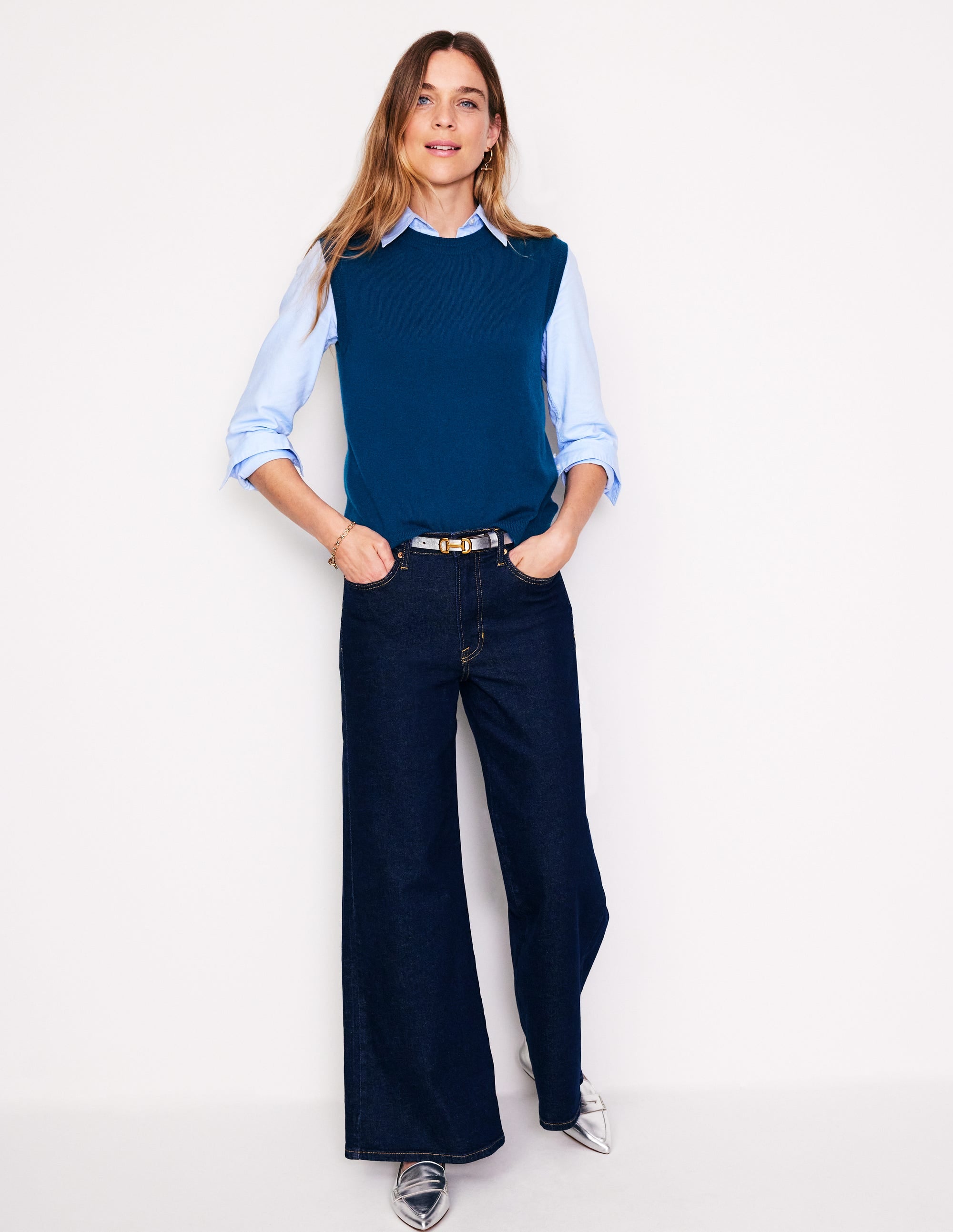 Eva Cashmere Tank-Harbour Blue - Image 4