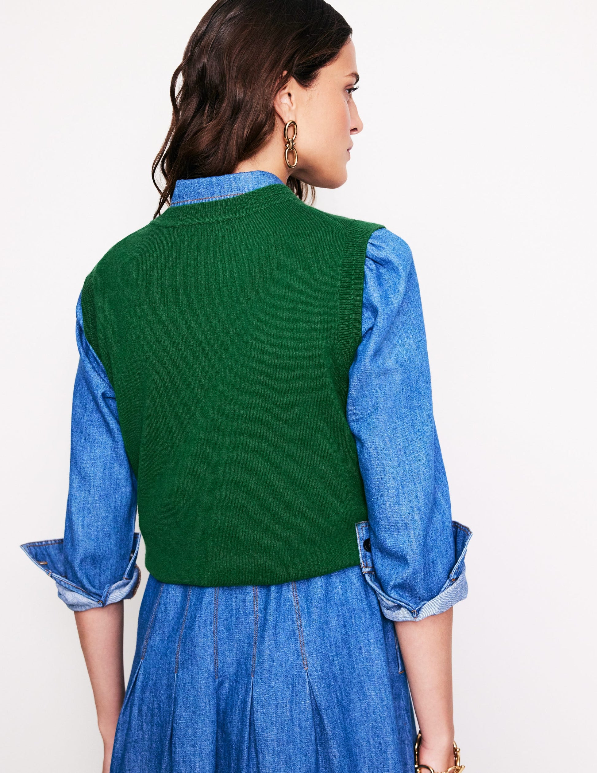Eva Cashmere Tank-Pine Green-3