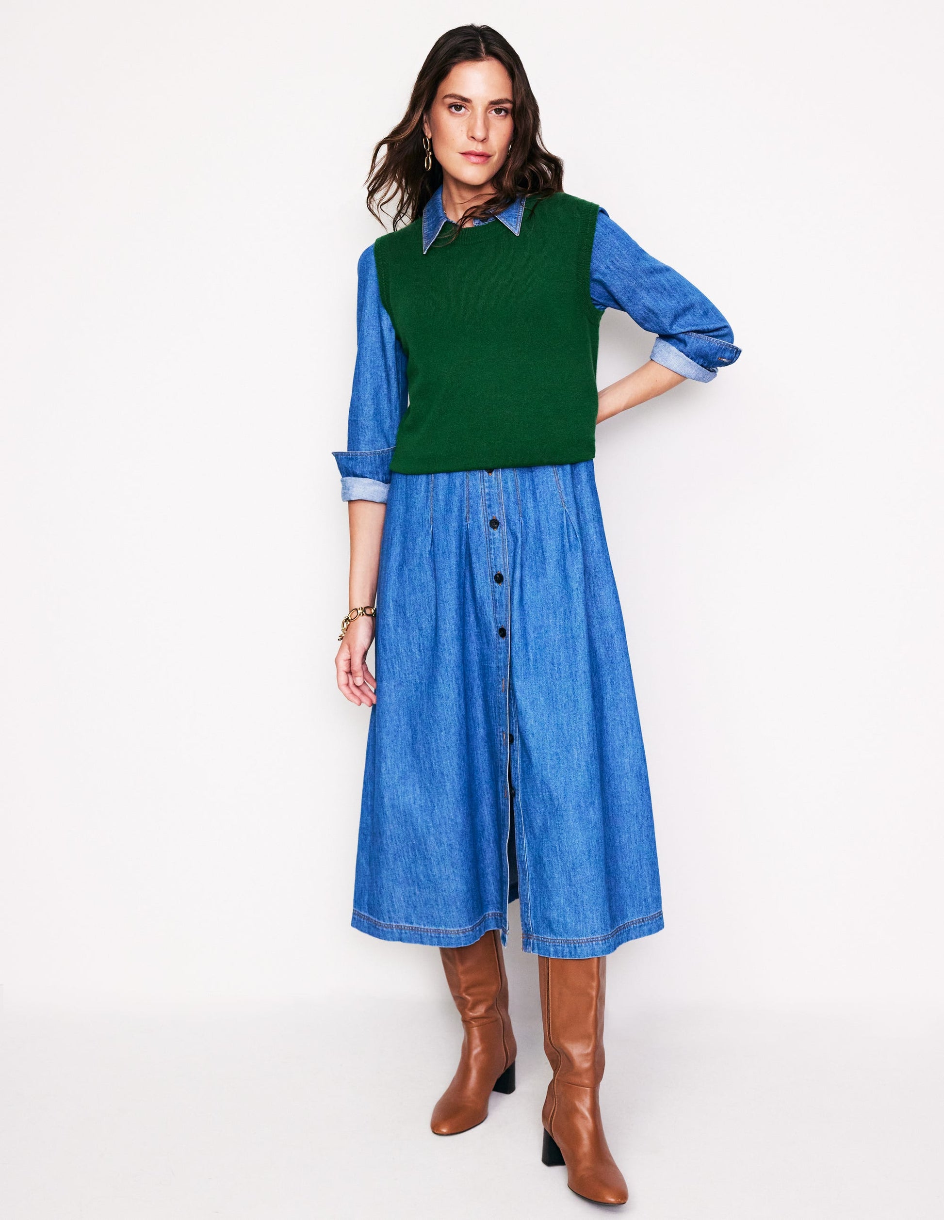Eva Cashmere Tank-Pine Green-4