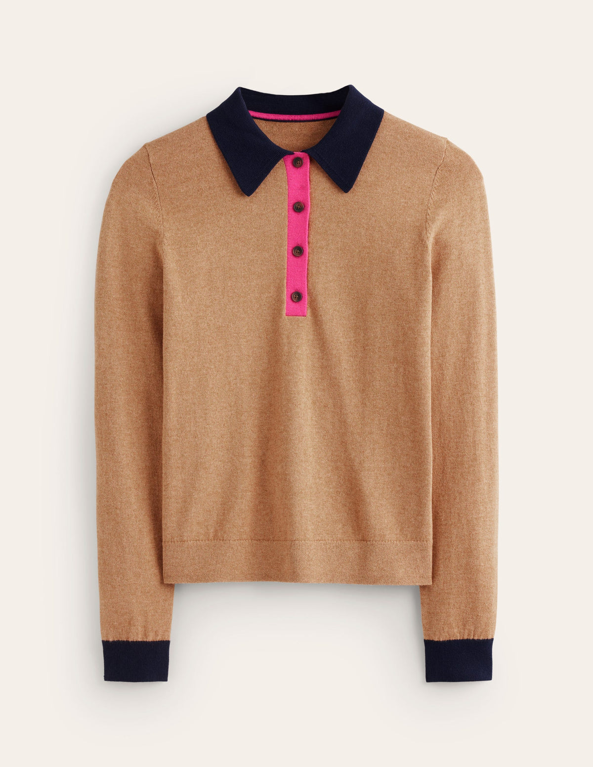 Estelle Henley Jumper-Camel Melange - Image 5
