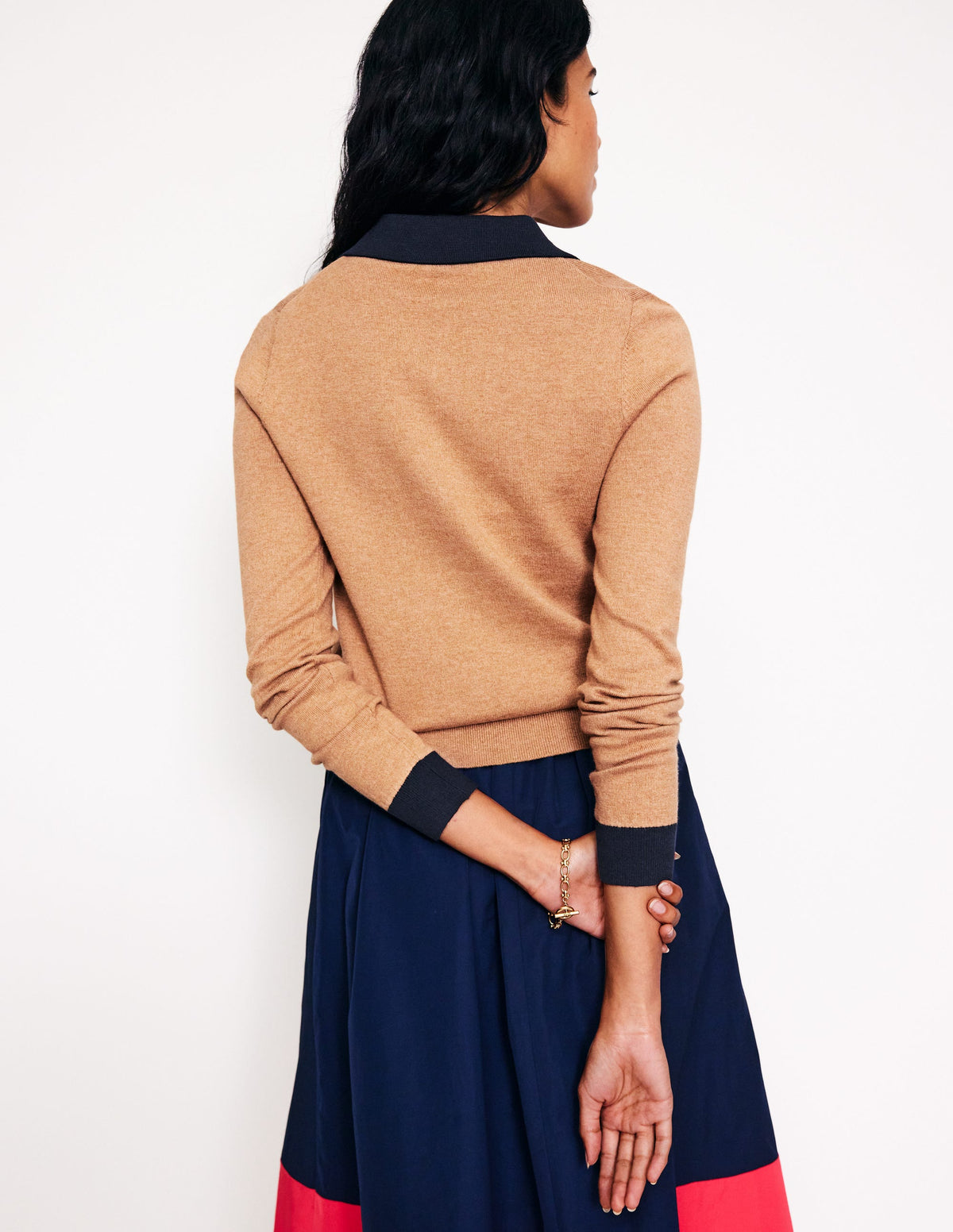 Estelle Henley Jumper-Camel Melange - Image 3