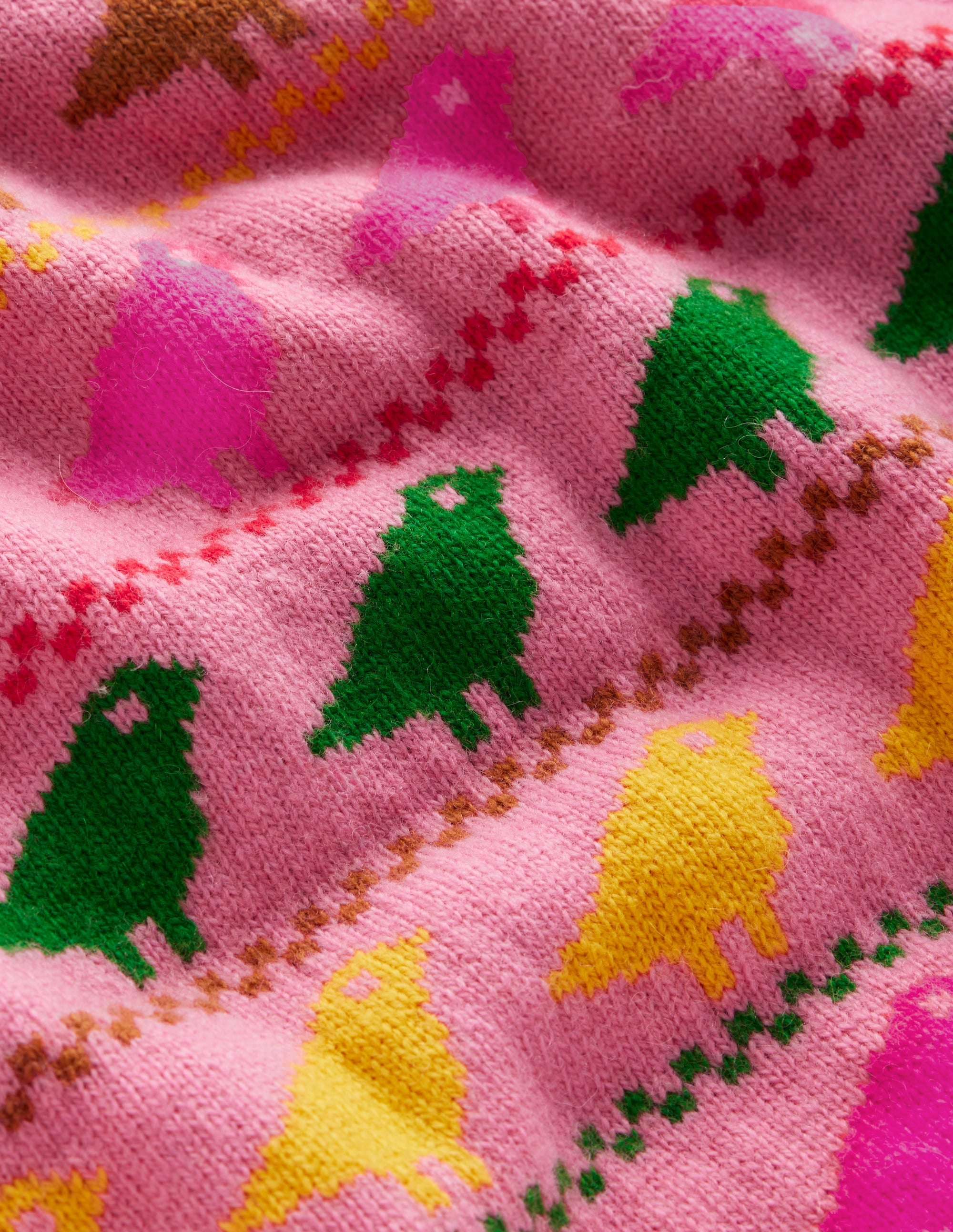 Edie Fair Isle Jumper-Pink Birds - Image 9