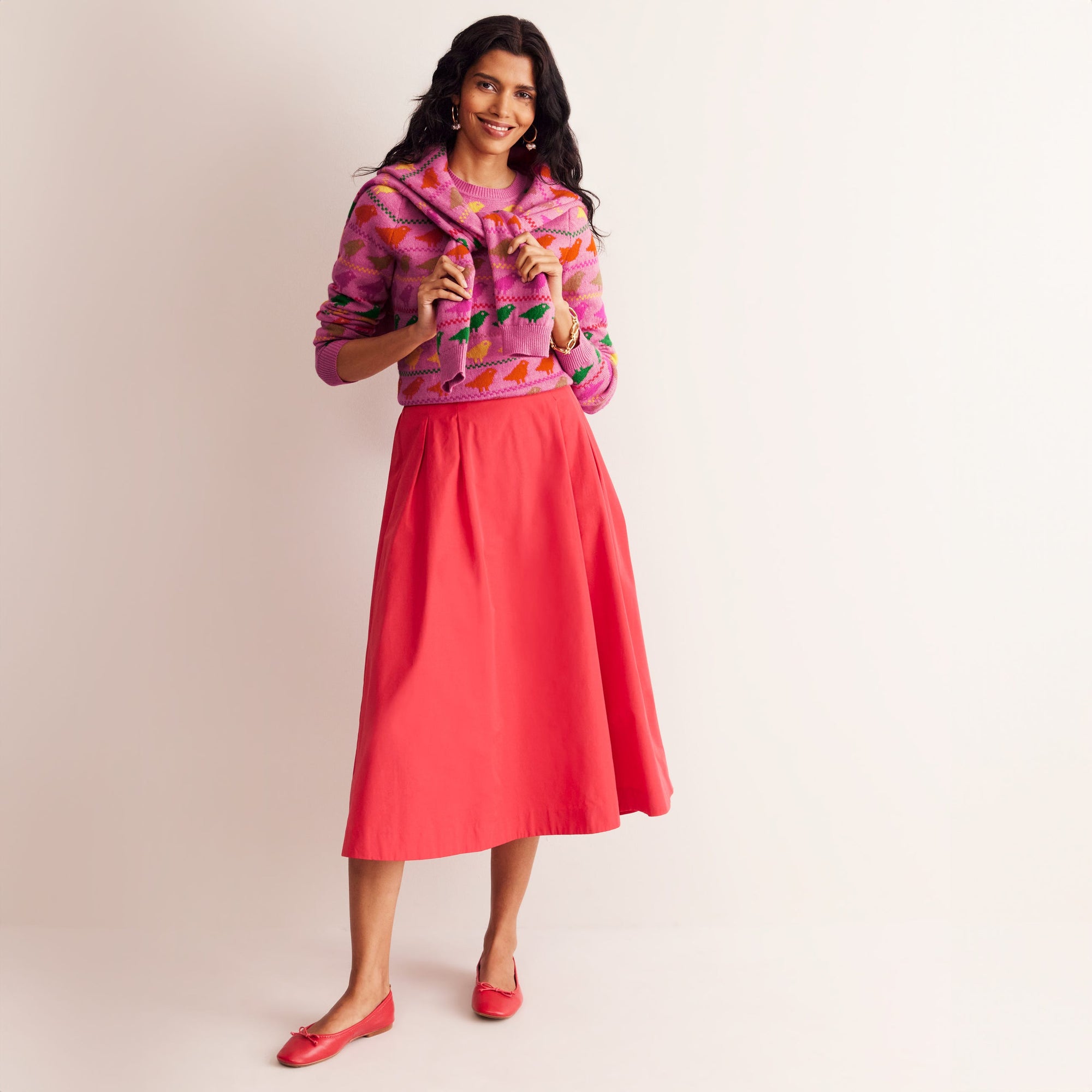 Edie Fair Isle Jumper-Pink Birds - Image 6