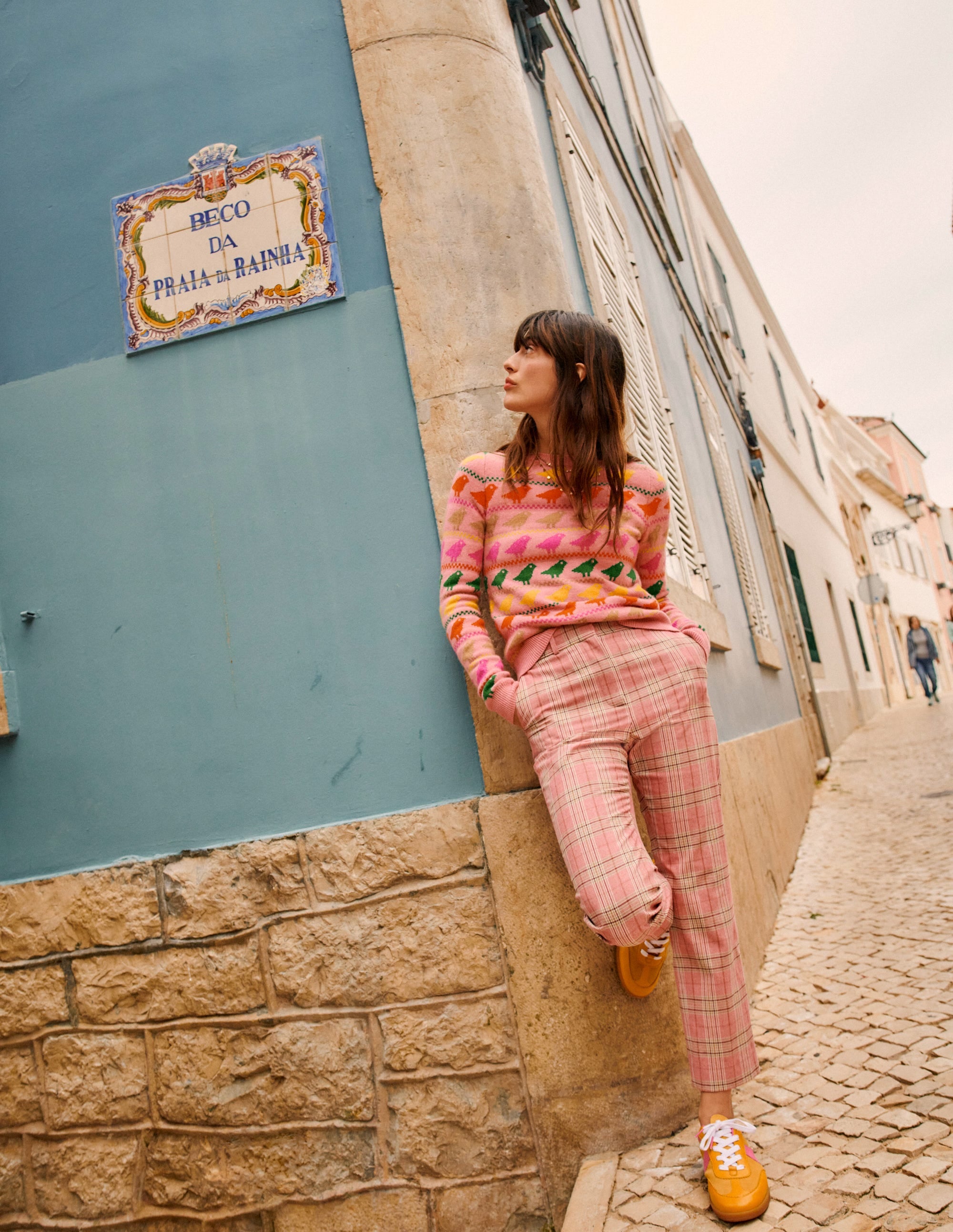 Edie Fair Isle Jumper-Pink Birds - Image 7