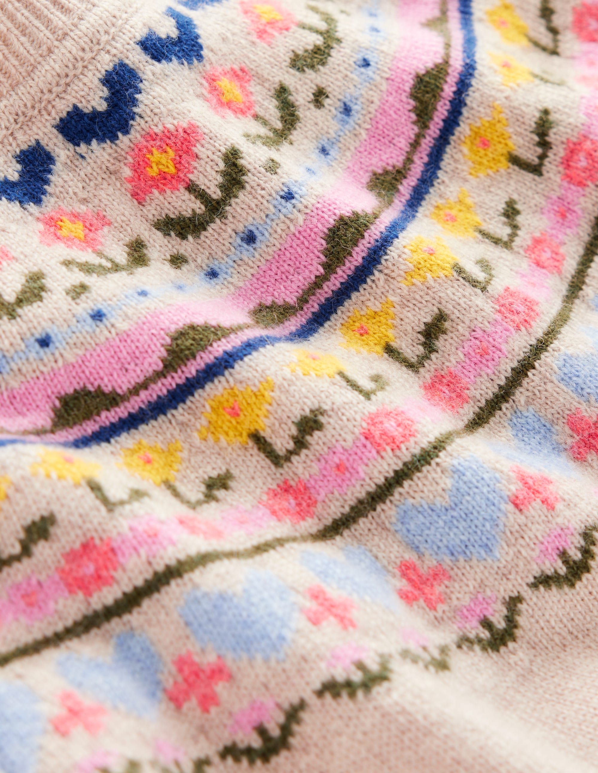 Edie Fair Isle Jumper-Oatmeal Melange, Heart Flower - Image 10
