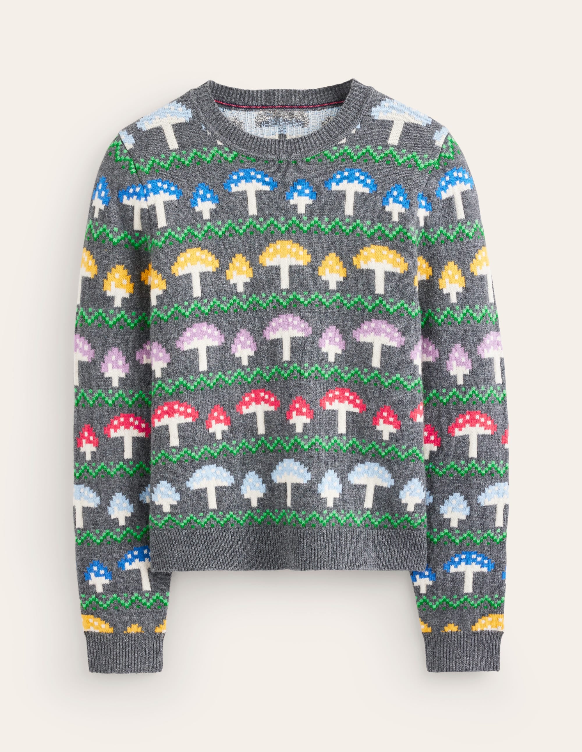 Edie Fair Isle Jumper-Grey Mushroom - Image 10
