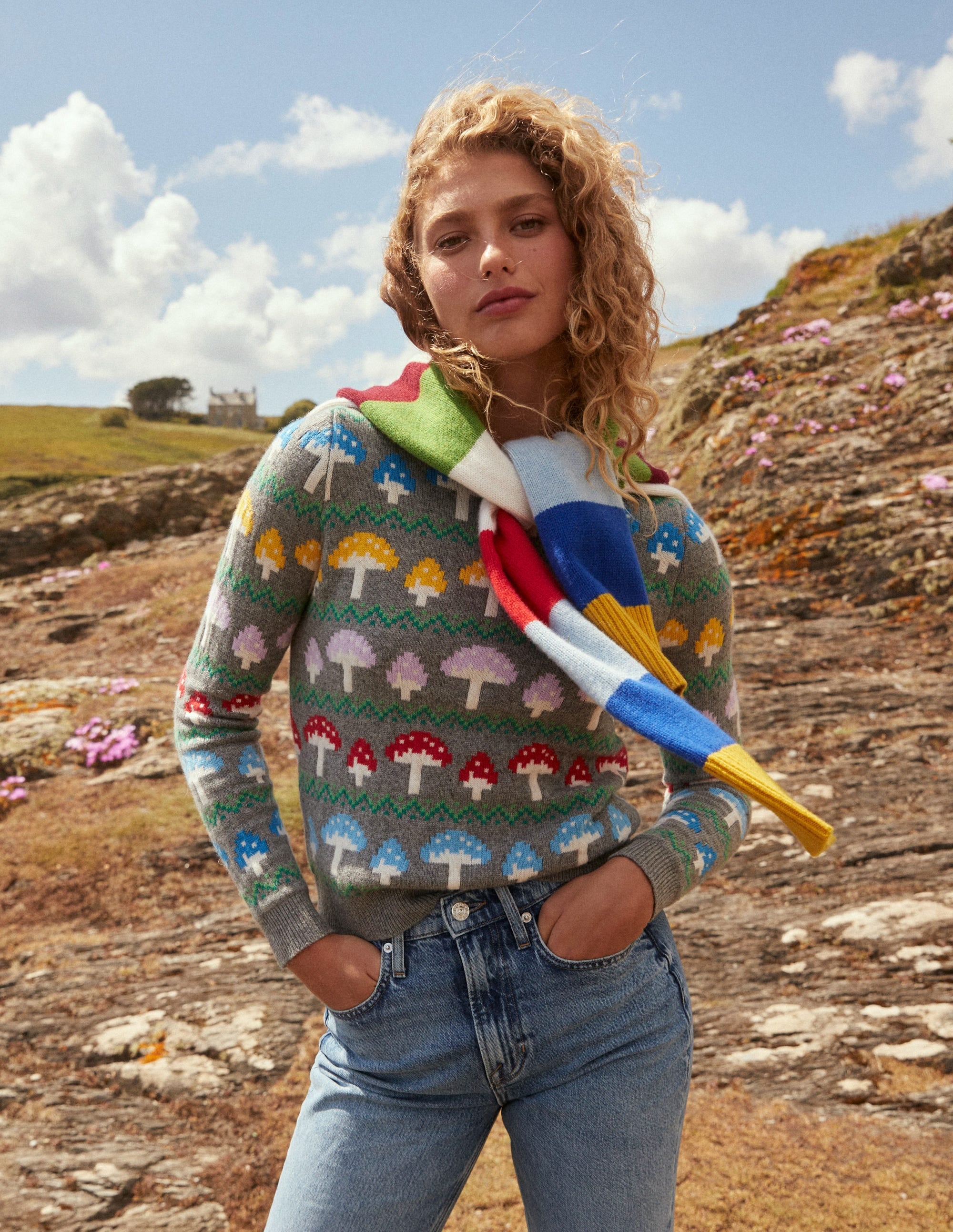 Edie Fair Isle Jumper-Grey Mushroom - Image 9