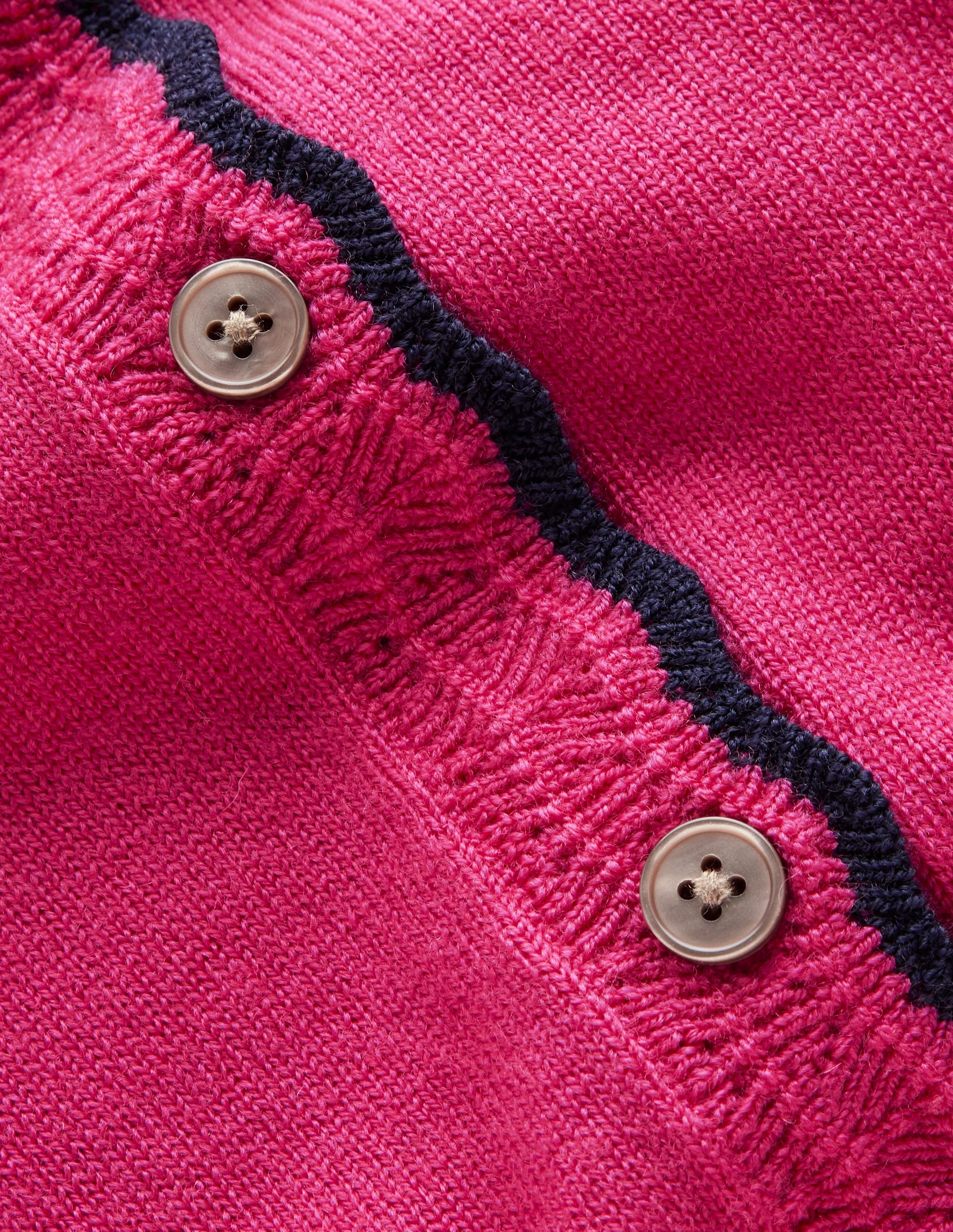 Merino Scallop Cardigan-Cherry Jam Pink - Image 6