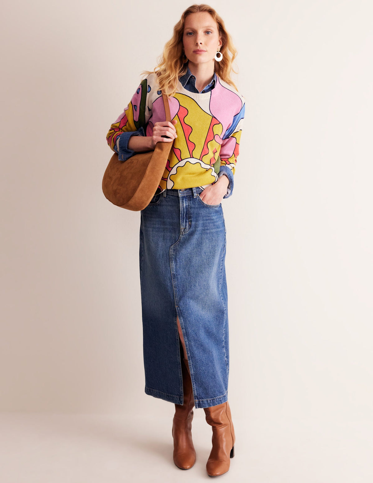 Lydia Cashmere Jumper-Multi, Sunshine - Image 6