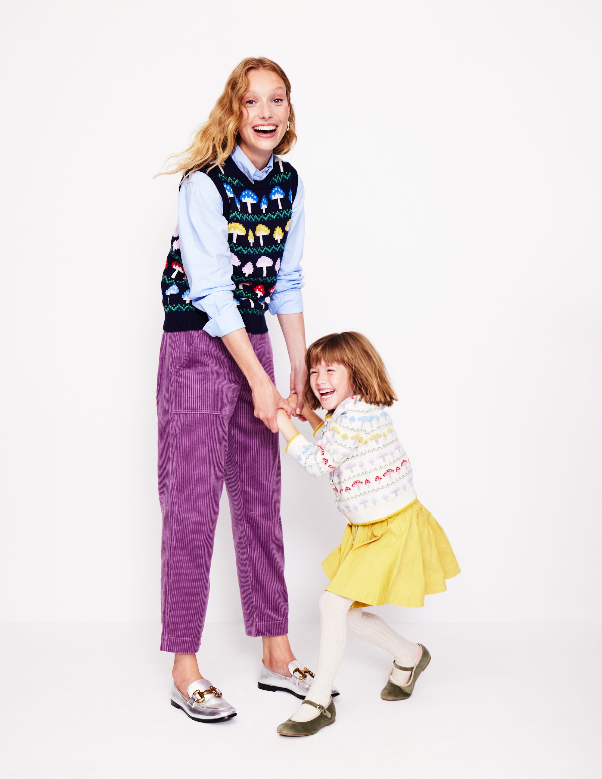 Edie Fair Isle Tank-Navy Mushroom - Image 7