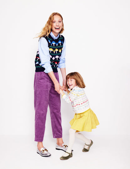 Edie Fair Isle Tank-Navy Mushroom-7