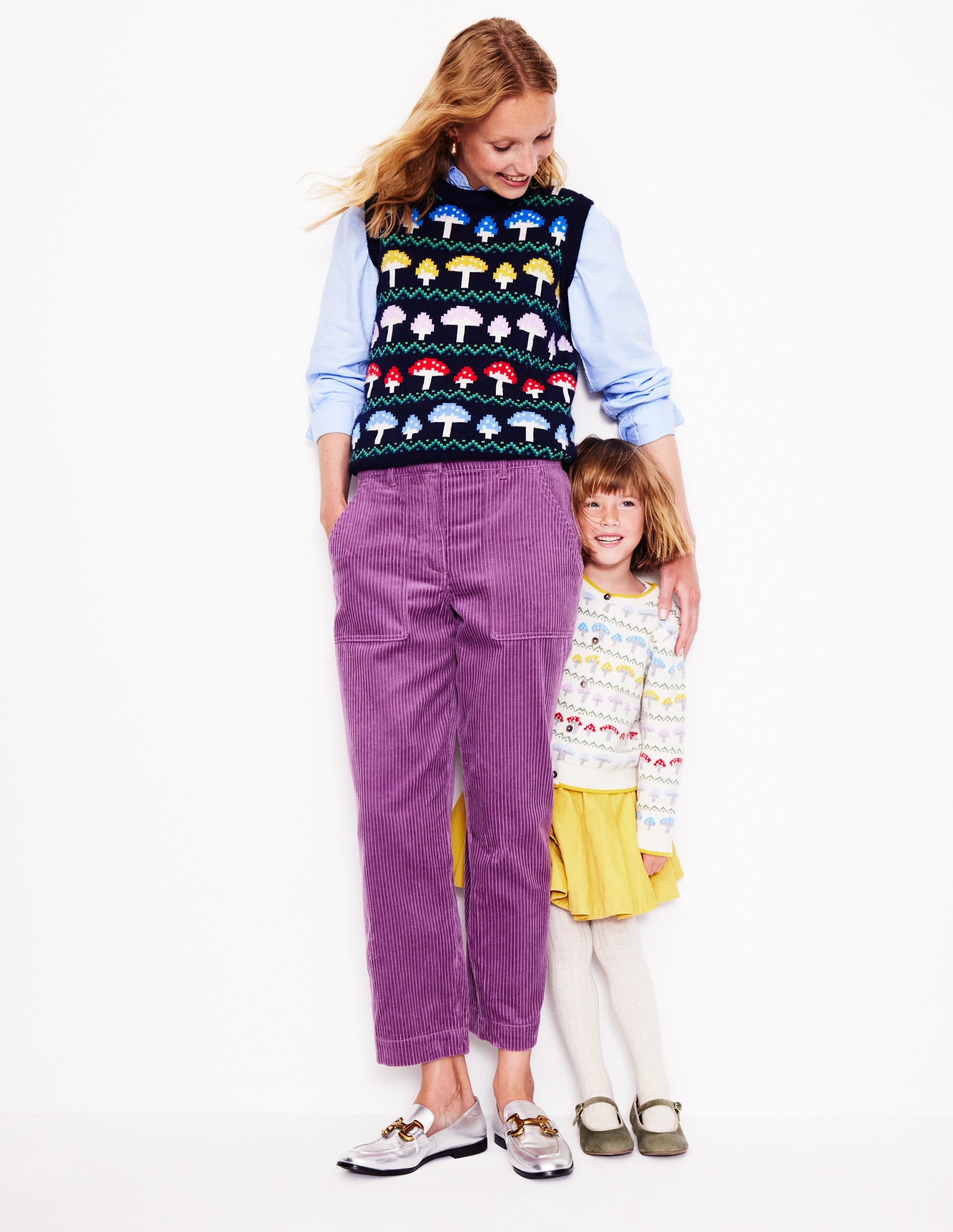 Edie Fair Isle Tank-Navy Mushroom - Image 8