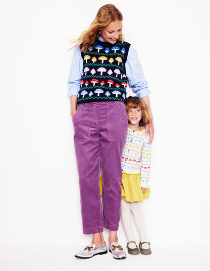 Edie Fair Isle Tank-Navy Mushroom-8