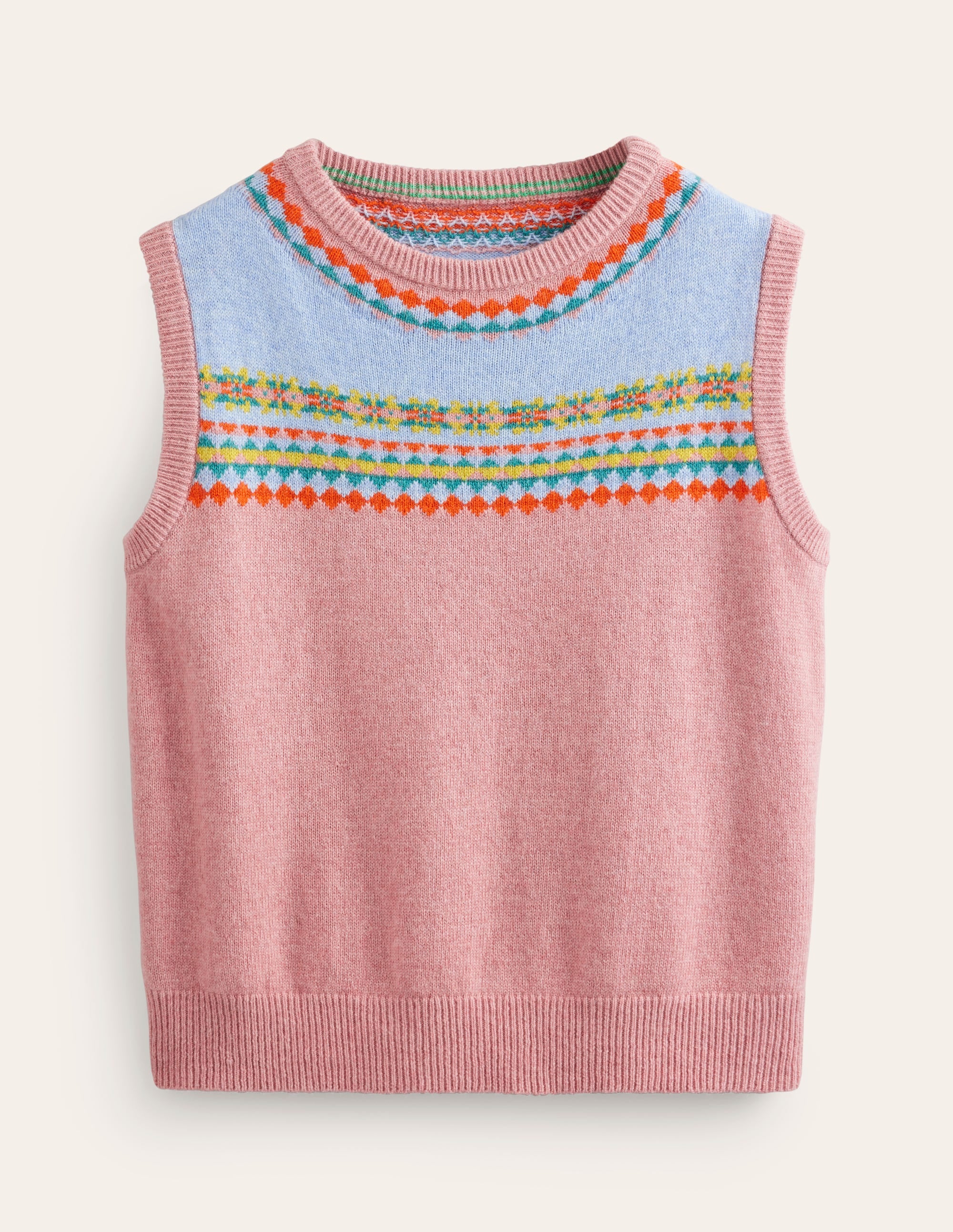 Edie Fair Isle Tank-Pink Fair Isle - Image 9