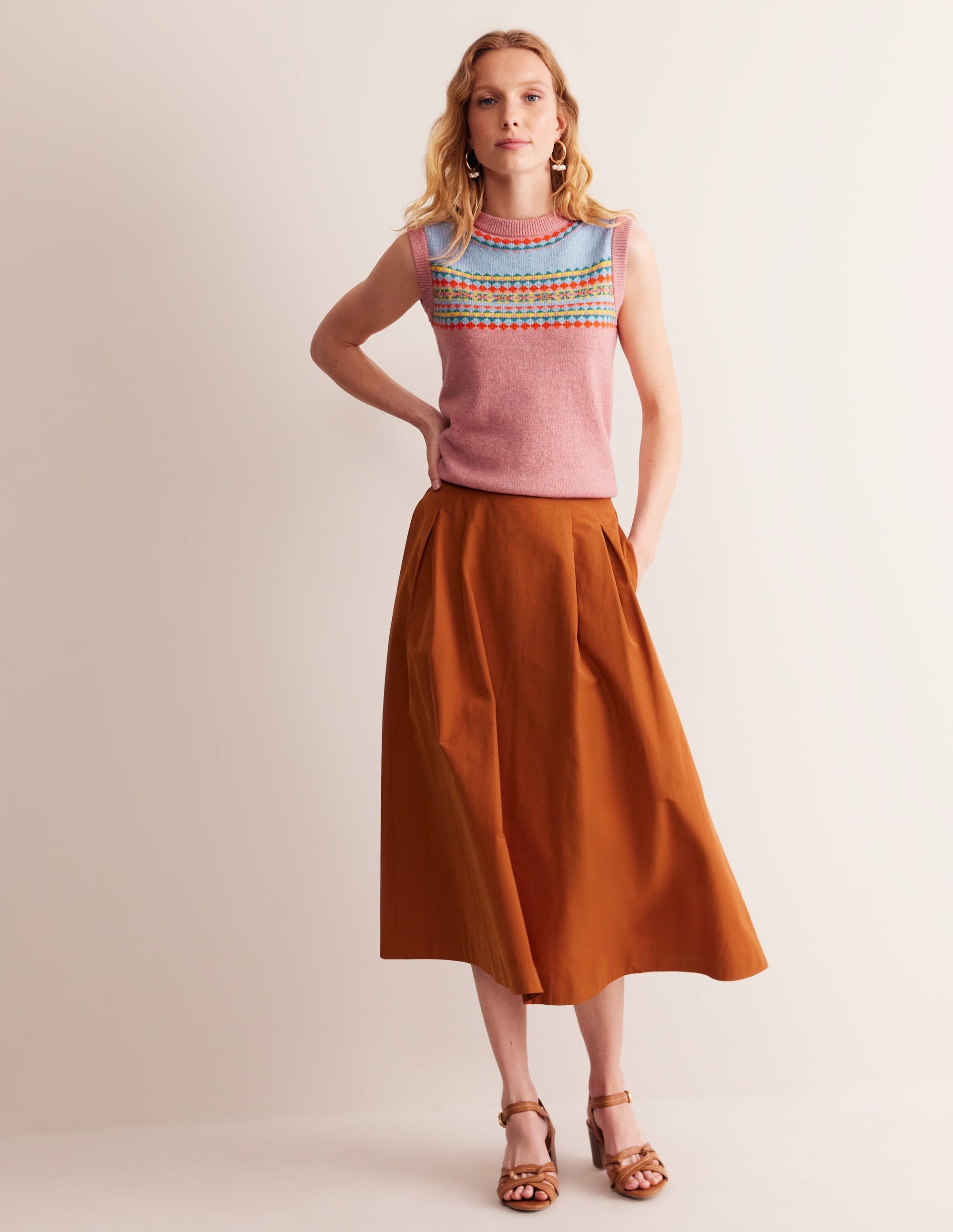 Edie Fair Isle Tank-Pink Fair Isle - Image 5