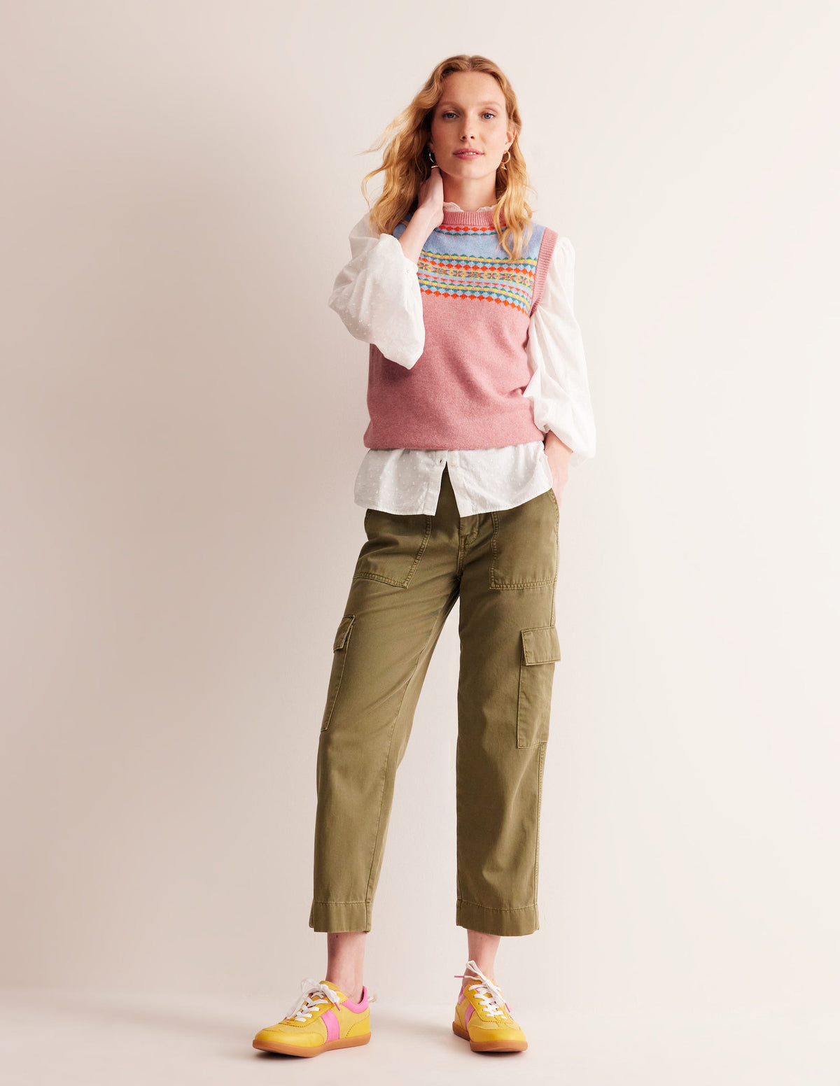 Edie Fair Isle Tank-Pink Fair Isle - Image 6