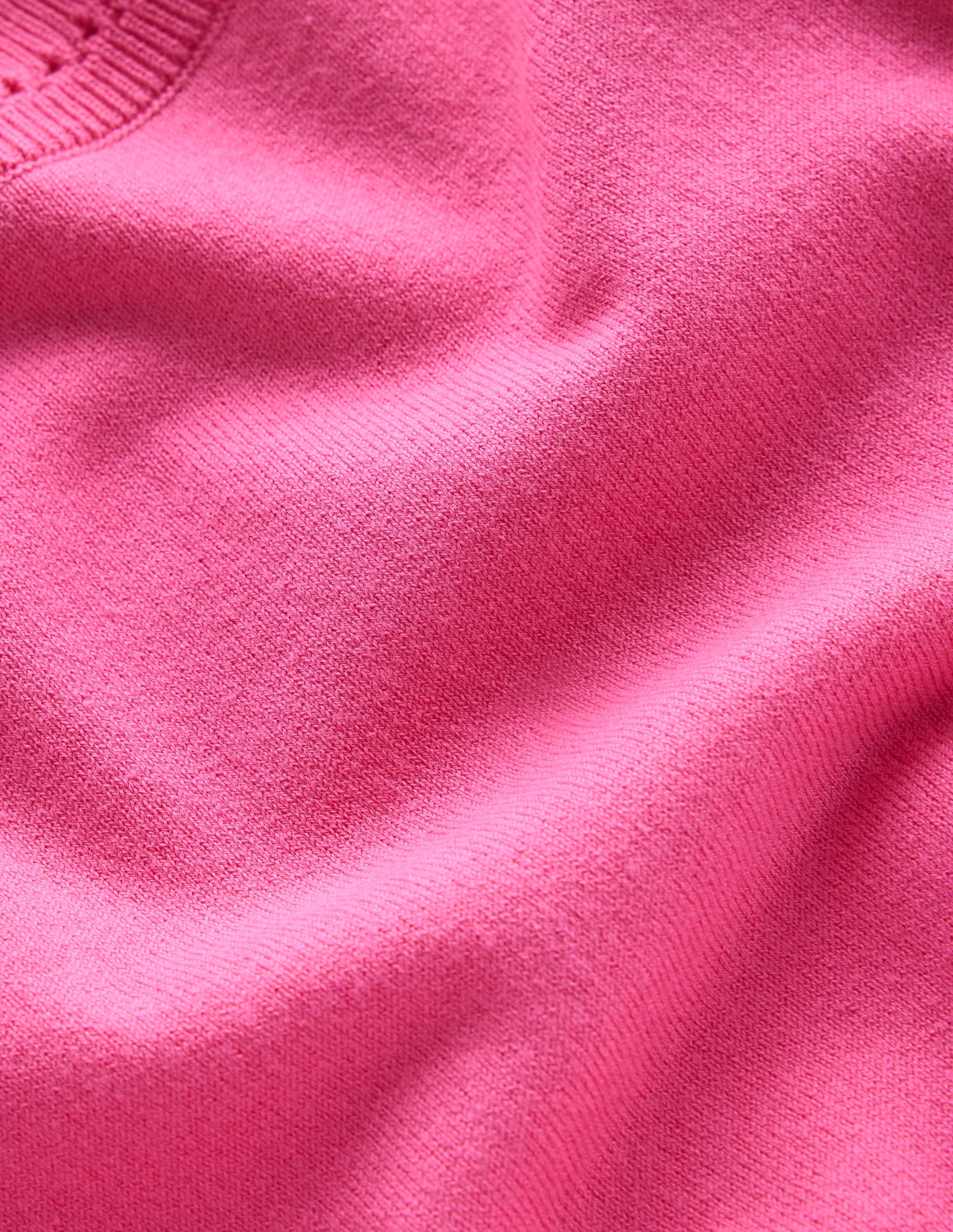 Catriona Cotton Crew T-Shirt-Carmine Rose Pink - Image 3