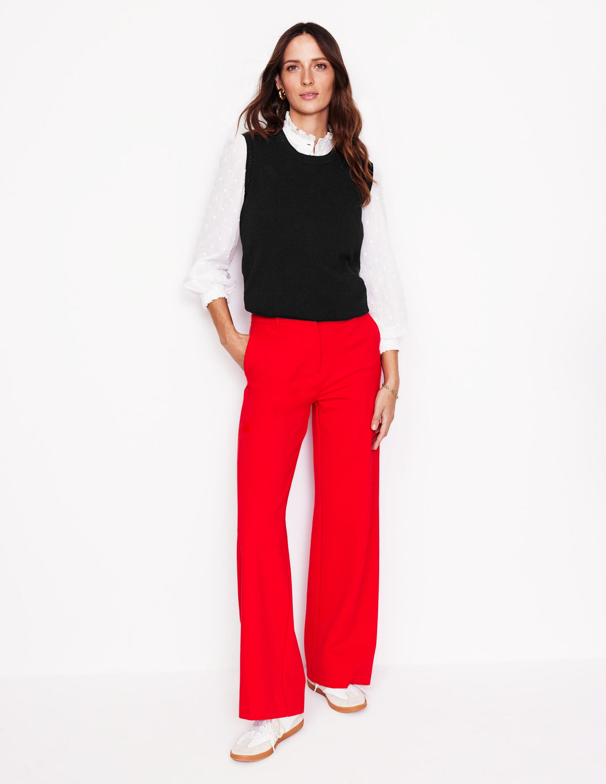 Catriona Crew Neck Cotton Tank-Black - Image 5