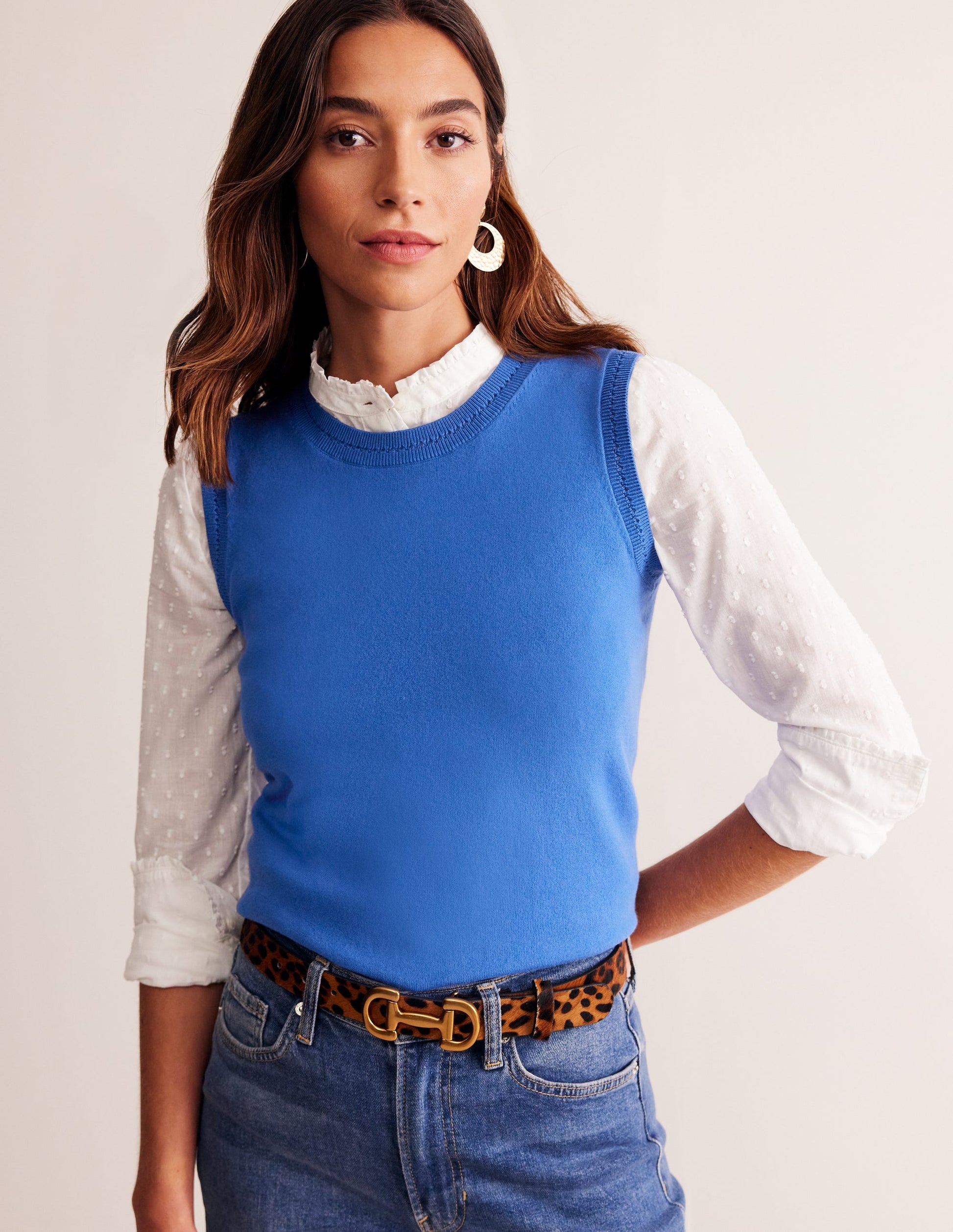 Catriona Crew Neck Cotton Tank-Blue Jay-4