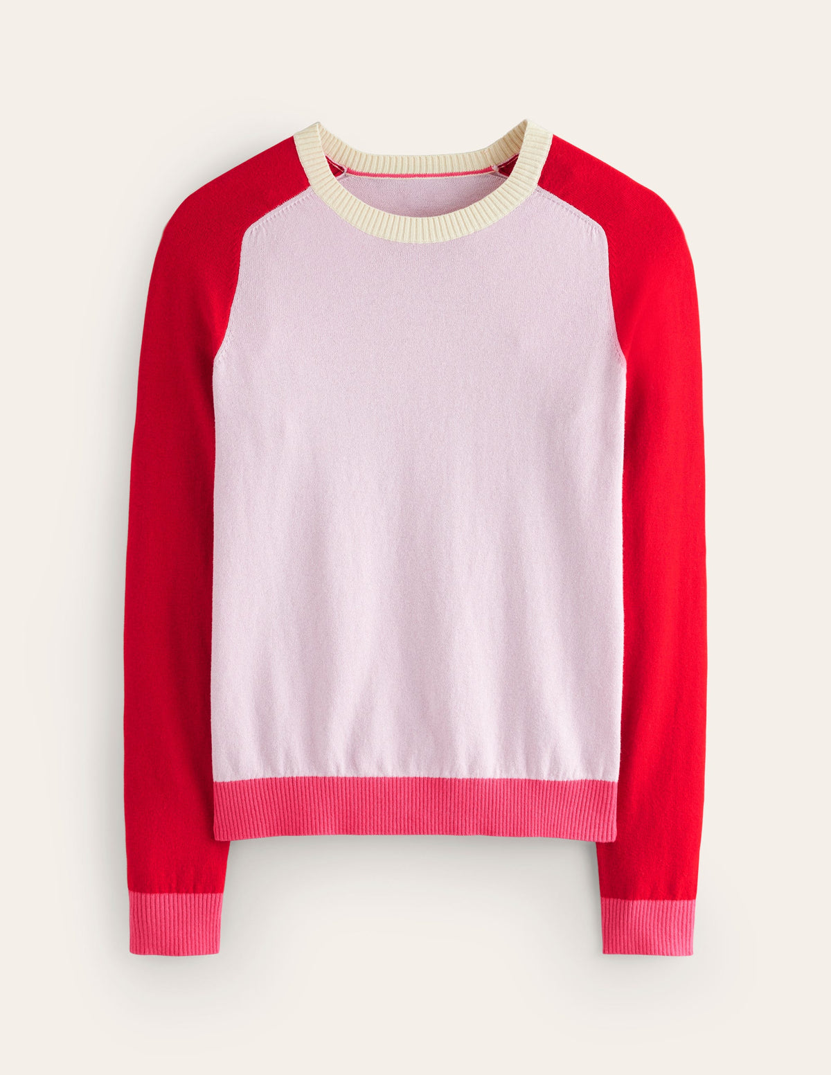 Meg Raglan Sleeve Jumper-Soft Lavender, Colourblock - Image 6