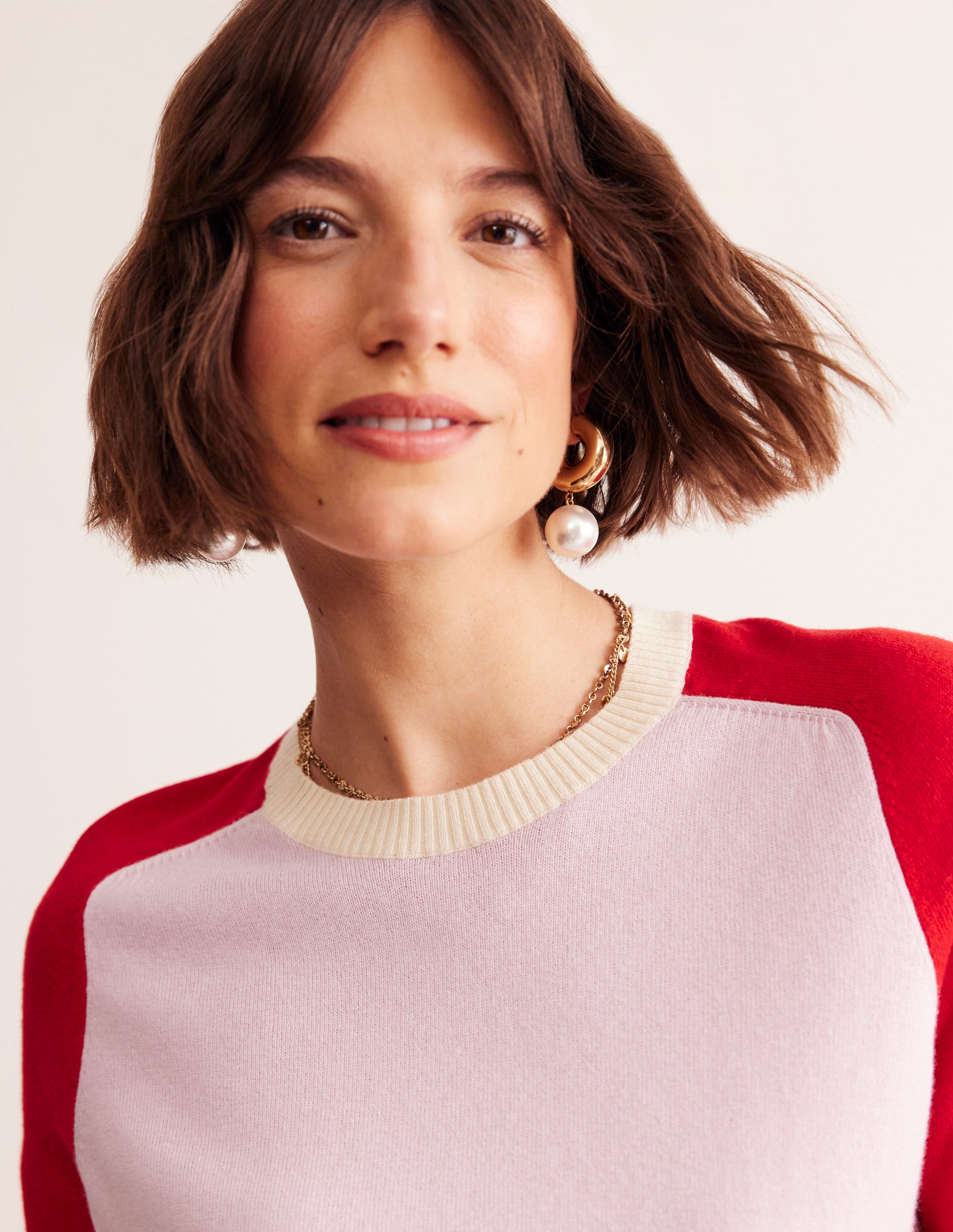 Meg Raglan Sleeve Jumper-Soft Lavender, Colourblock - Image 2
