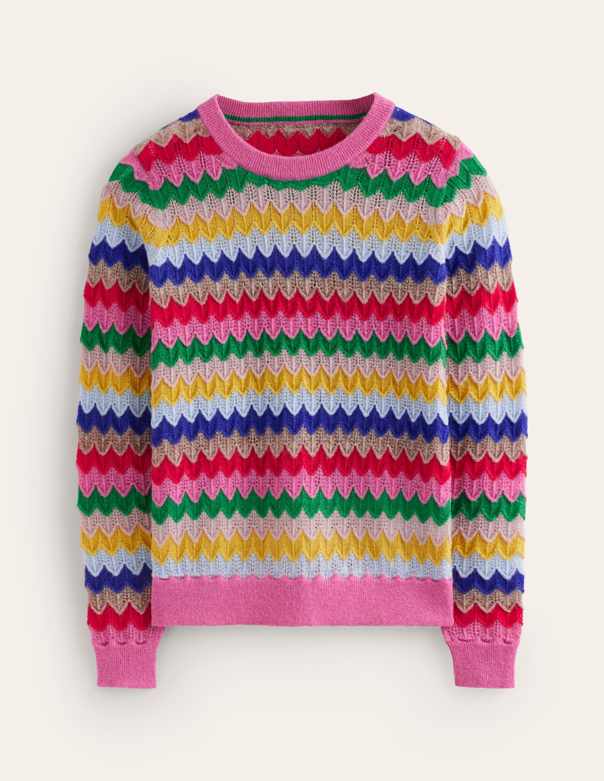 Fluffy Textured Stitch Jumper-Multi - Image 6