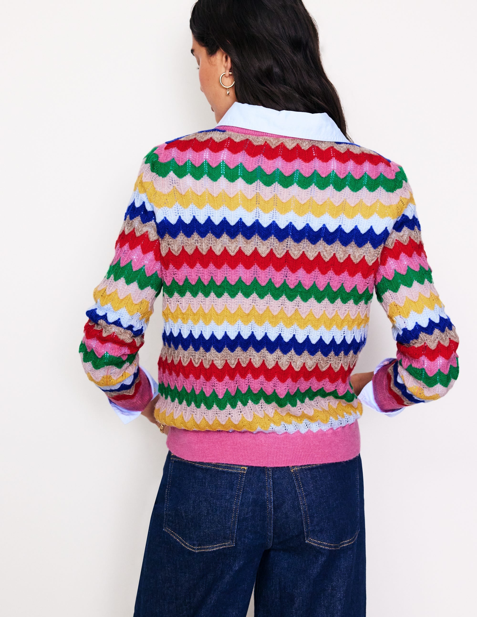 Fluffy Textured Stitch Jumper-Multi - Image 3