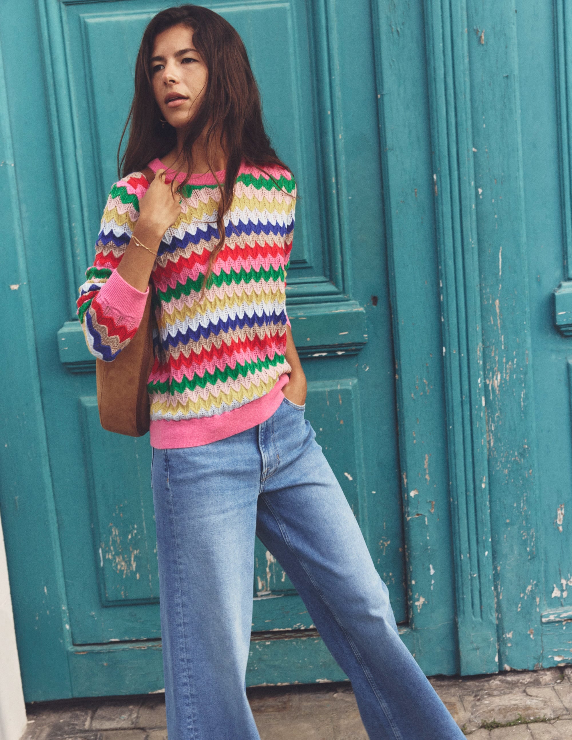 Fluffy Textured Stitch Jumper-Multi - Image 5