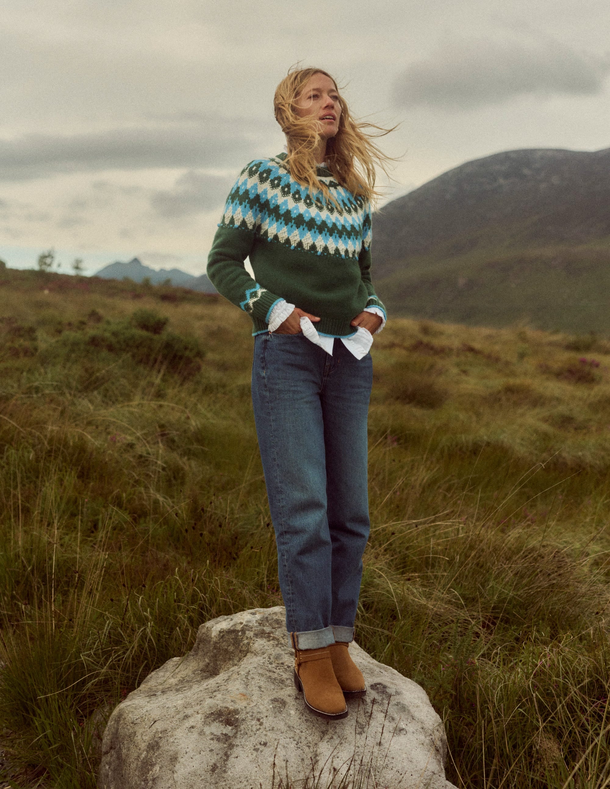 Eleanor Fair Isle Jumper-Pine Green - Image 5