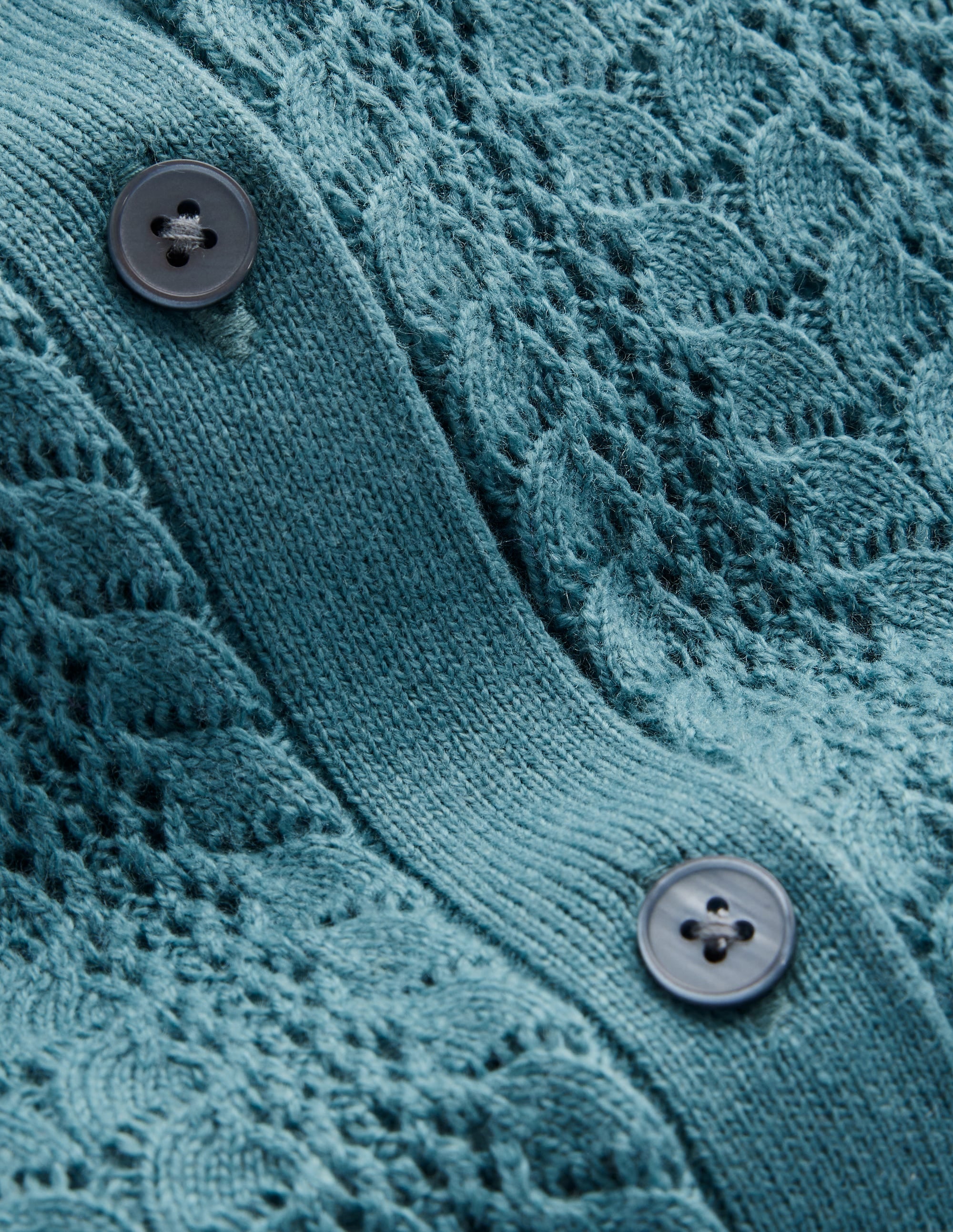 Tia Pointelle Frilled Cardigan-Blue Grass - Image 6