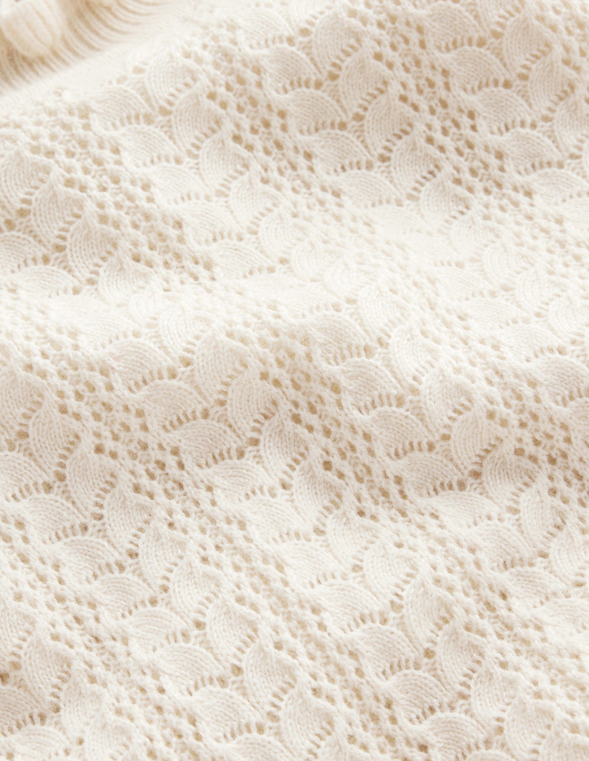 Tia Pointelle Frilled Jumper-Warm Ivory-6