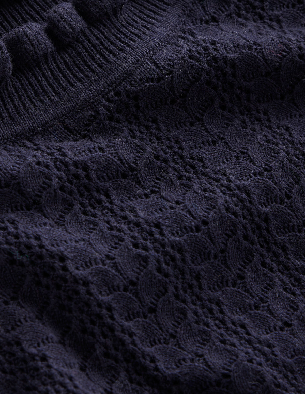 Tia Pointelle Frilled Jumper-Navy-6