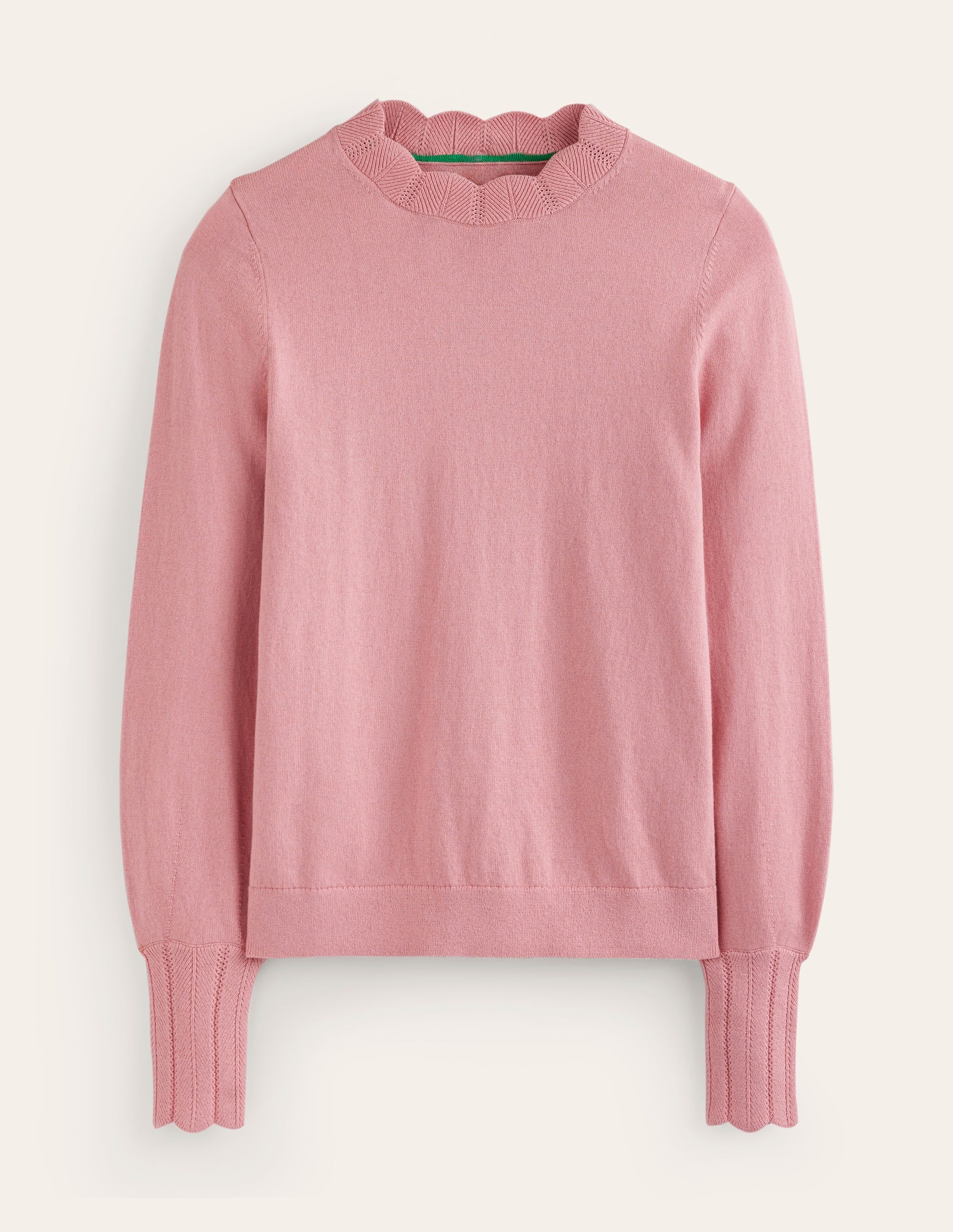 Imi Scallop Trim Jumper-Quartz Pink - Image 5