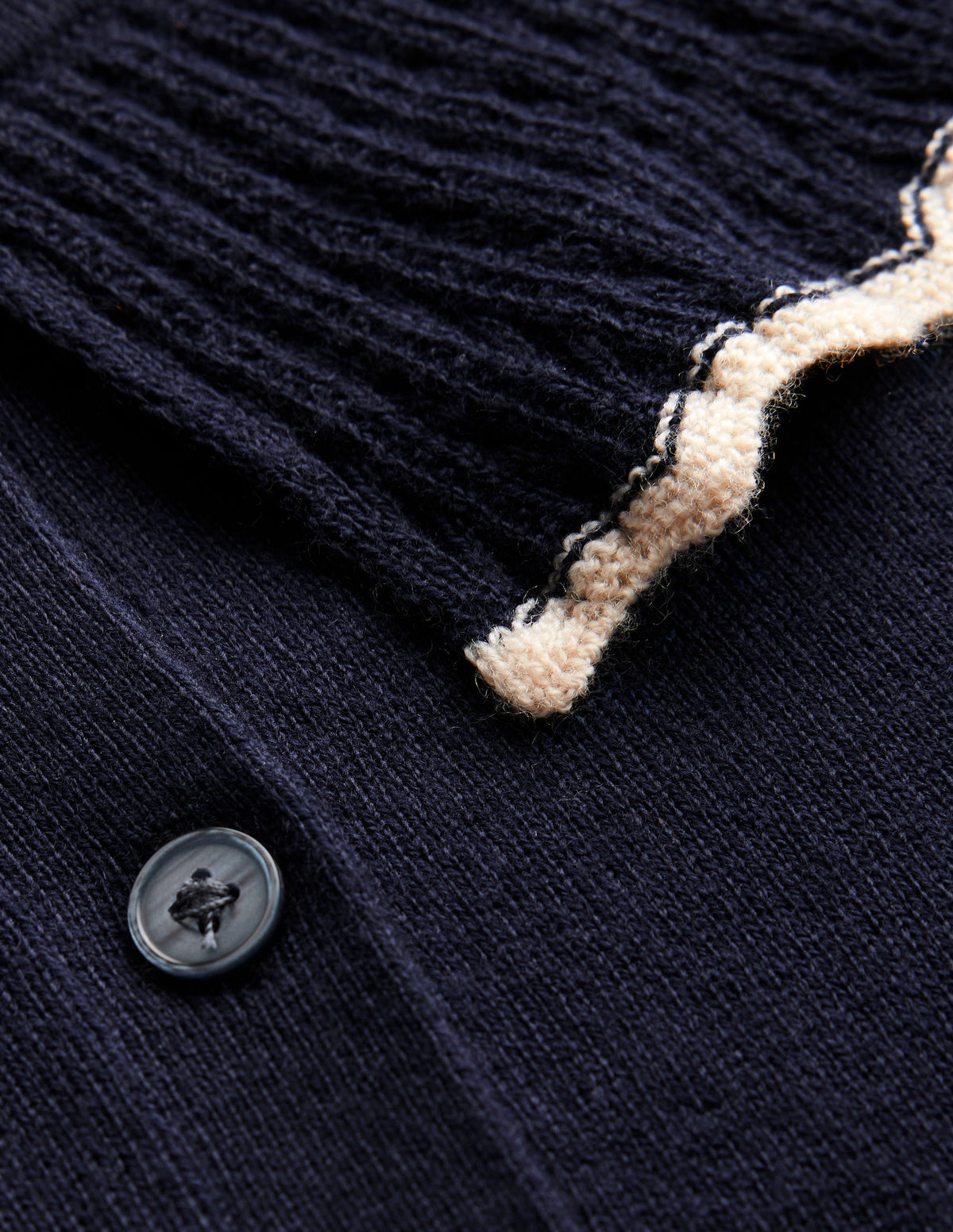 Frill Collared Cardigan-Navy - Image 6
