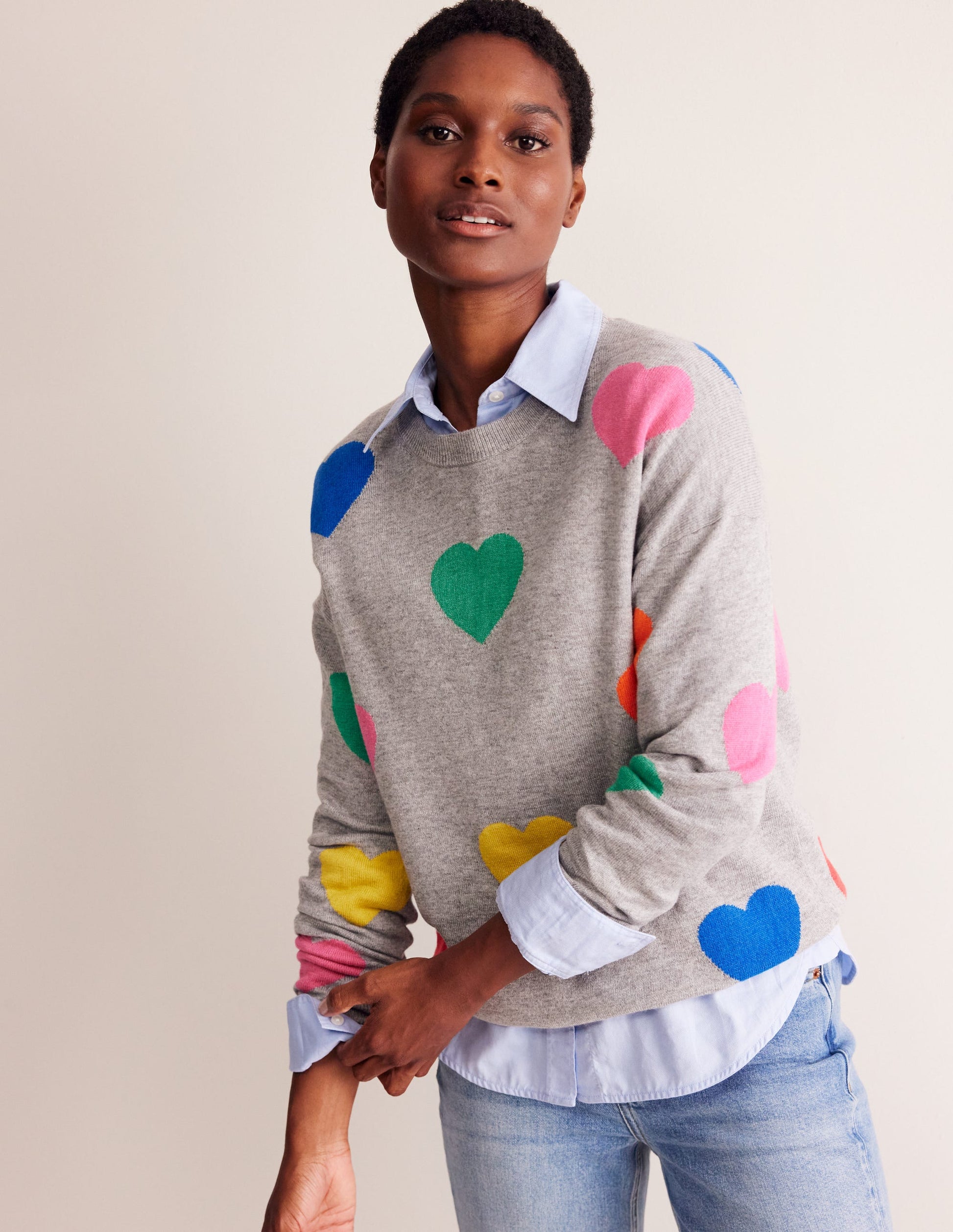 Natasha Novelty Jumper-Grey, Hearts-5