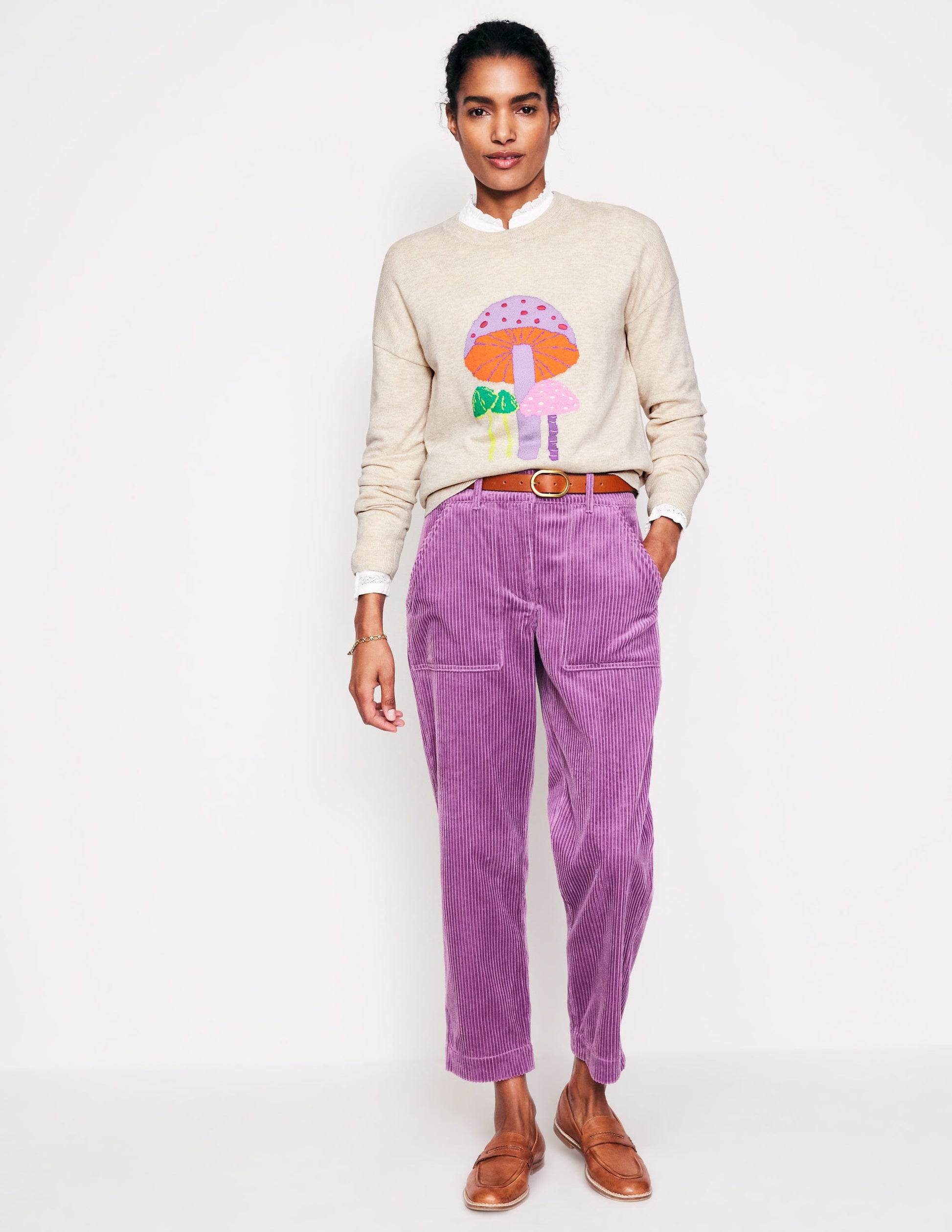 Natasha Novelty Jumper-Oatmeal, Mushrooms-4