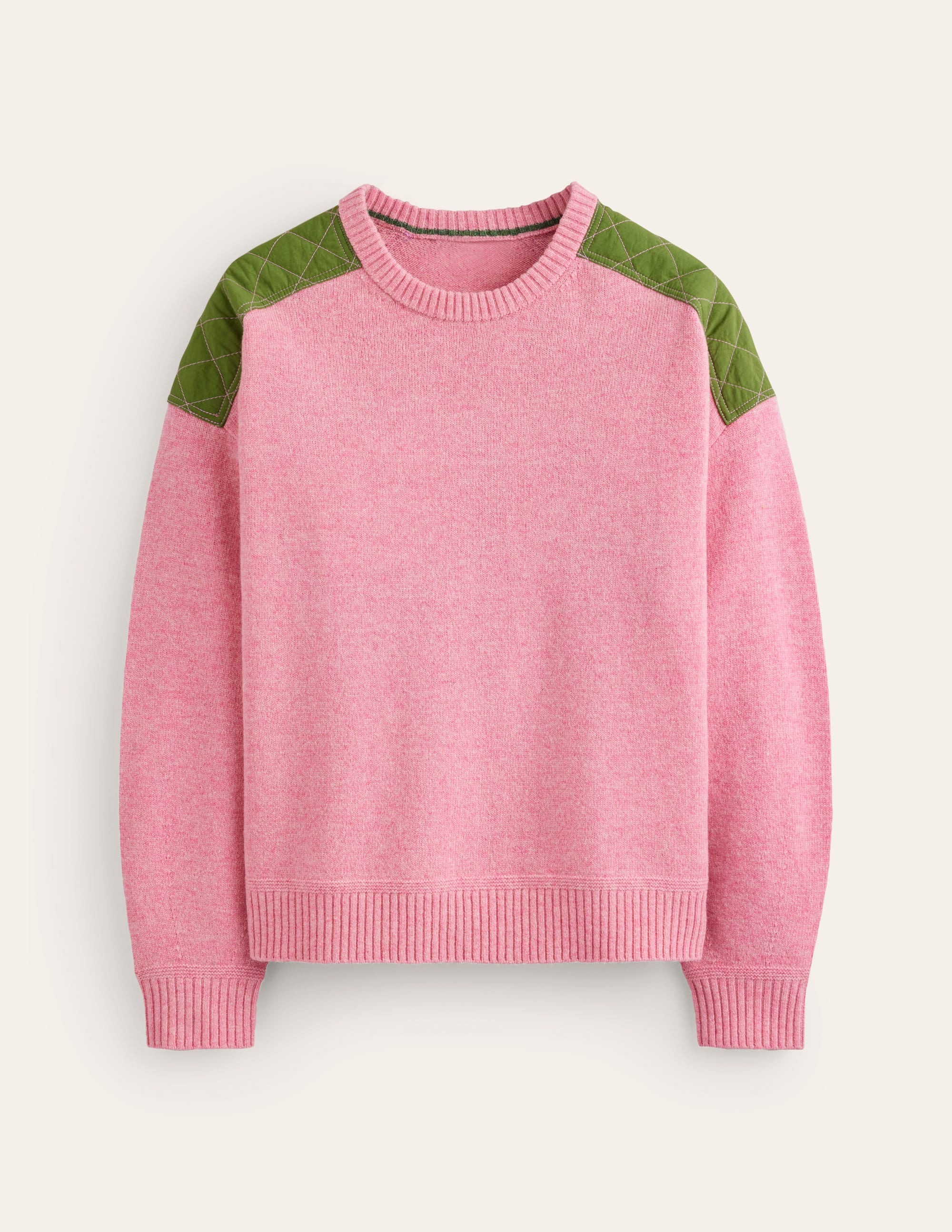 Quilted Patch Jumper-Old Rose Pink - Image 6