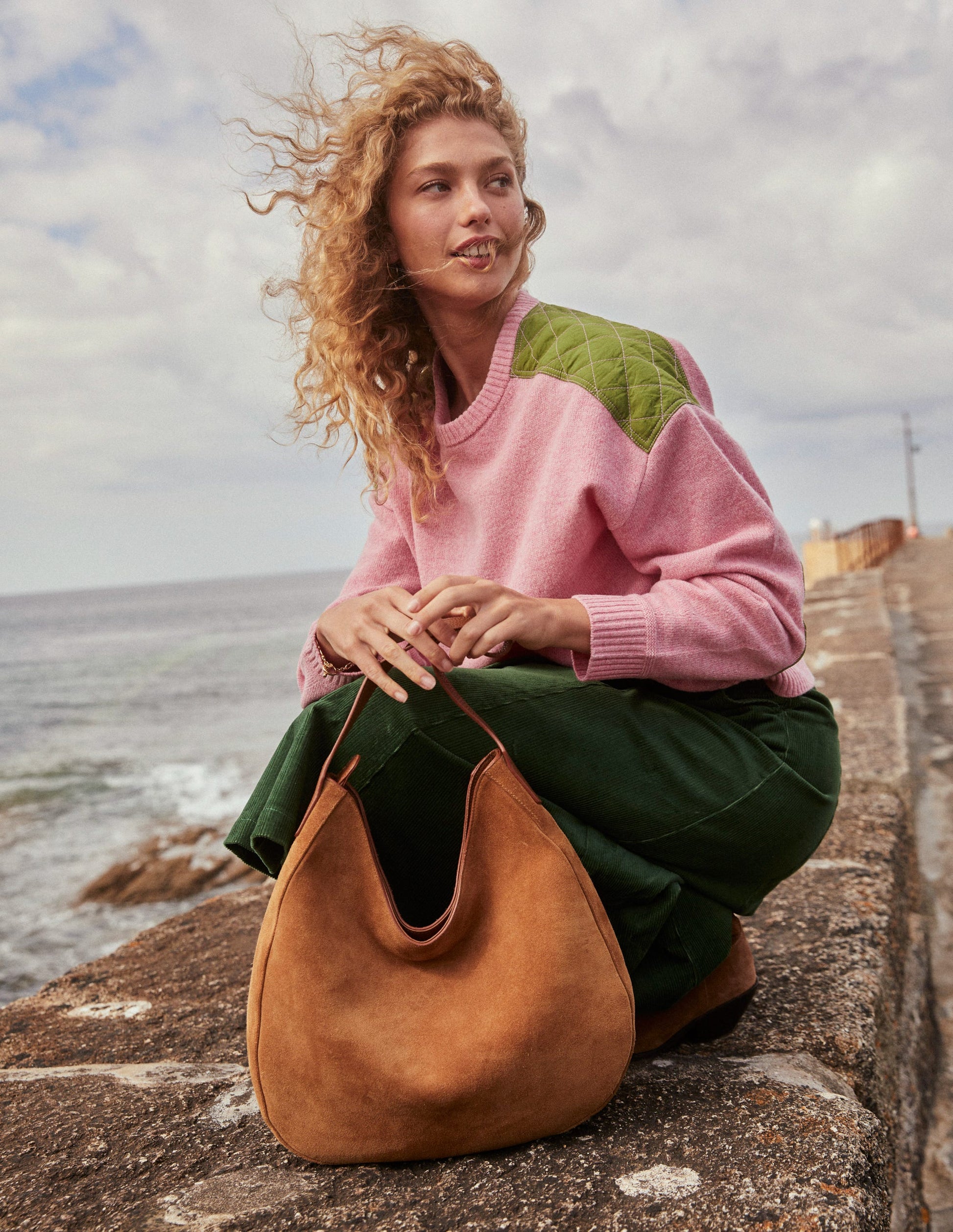 Quilted Patch Jumper-Old Rose Pink-5